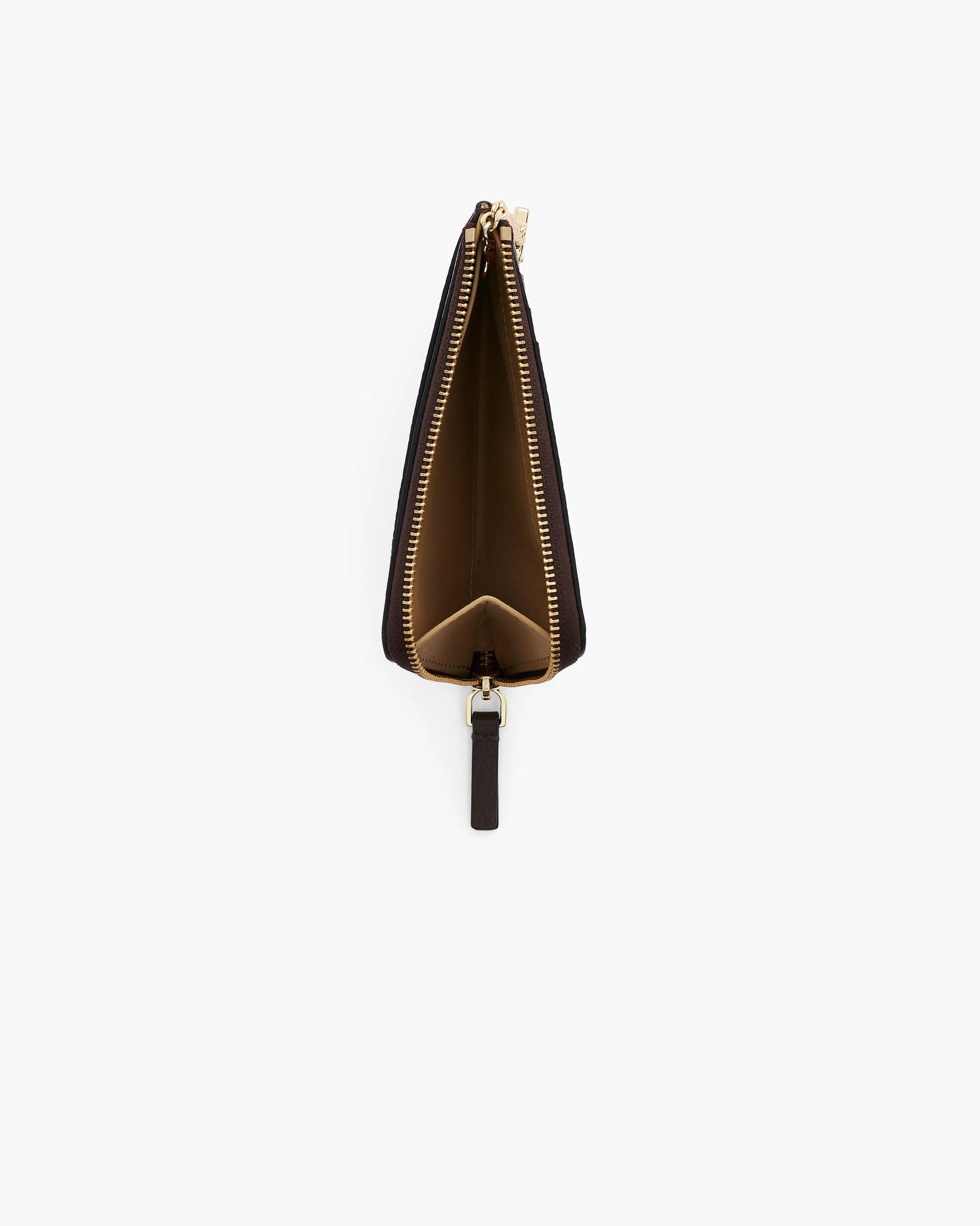 Carteira Marc Jacobs The Leather Top Zip Multi Wallet, Couro Legítimo, cor Ganache (Marrom), vista lateral | Original Exports