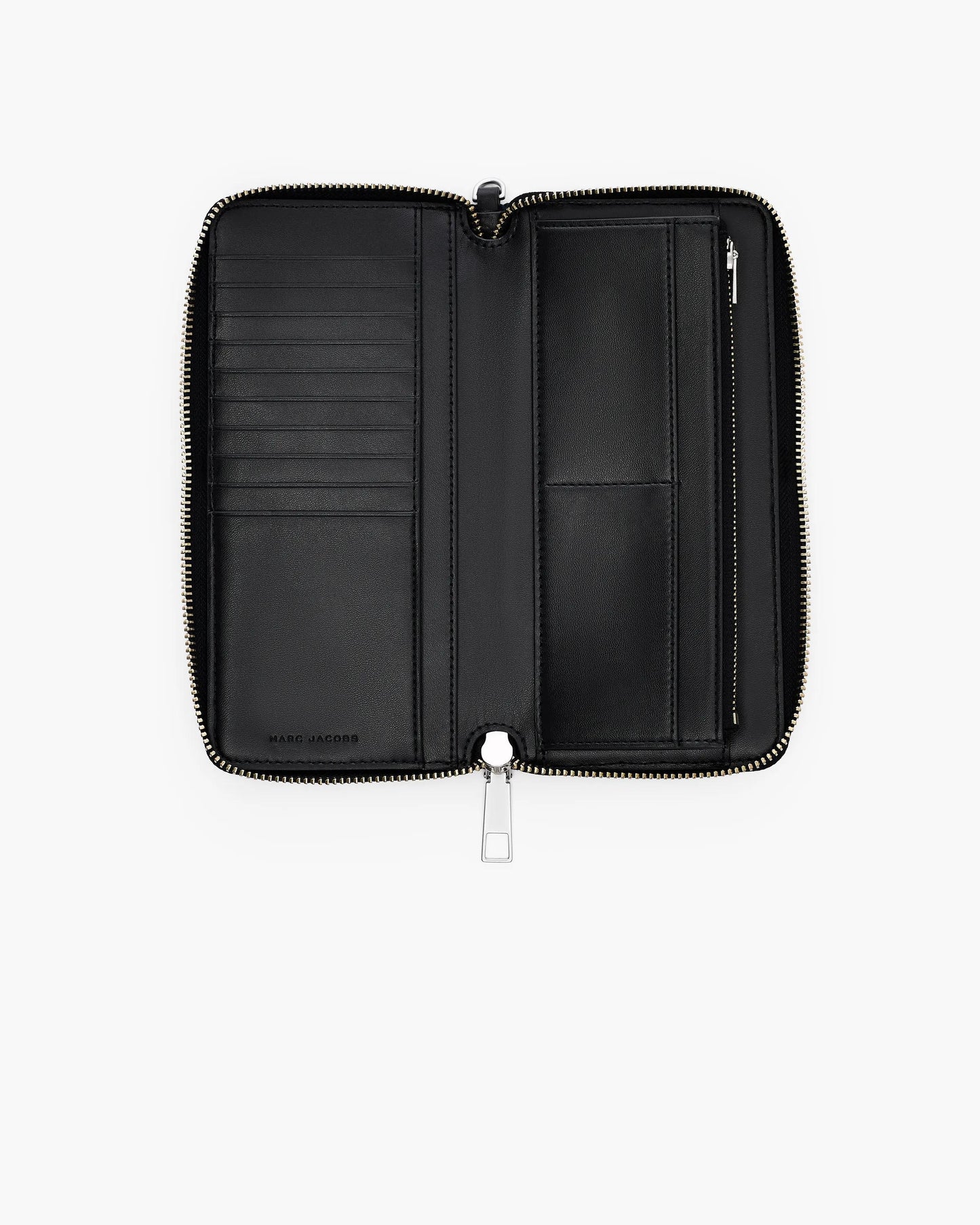 Carteira Marc Jacobs The Stripe Canvas Continental Wallet, Lona Listrada, cor Azul Mar Multicolor, vista lateral | Original Exports