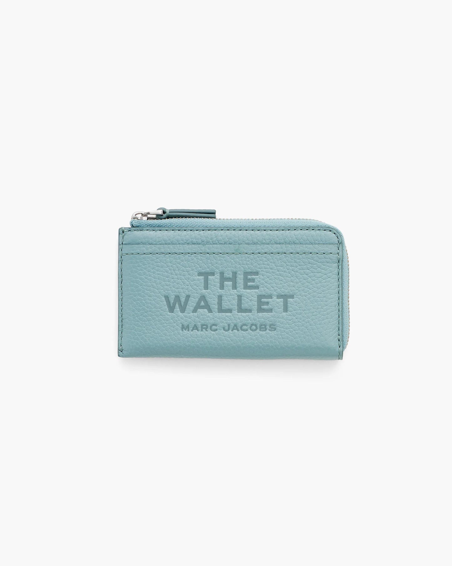Carteira Marc Jacobs The Leather Top Zip Multi Wallet, Couro Legítimo, cor Azul Céu, vista frontal | Original Exports
