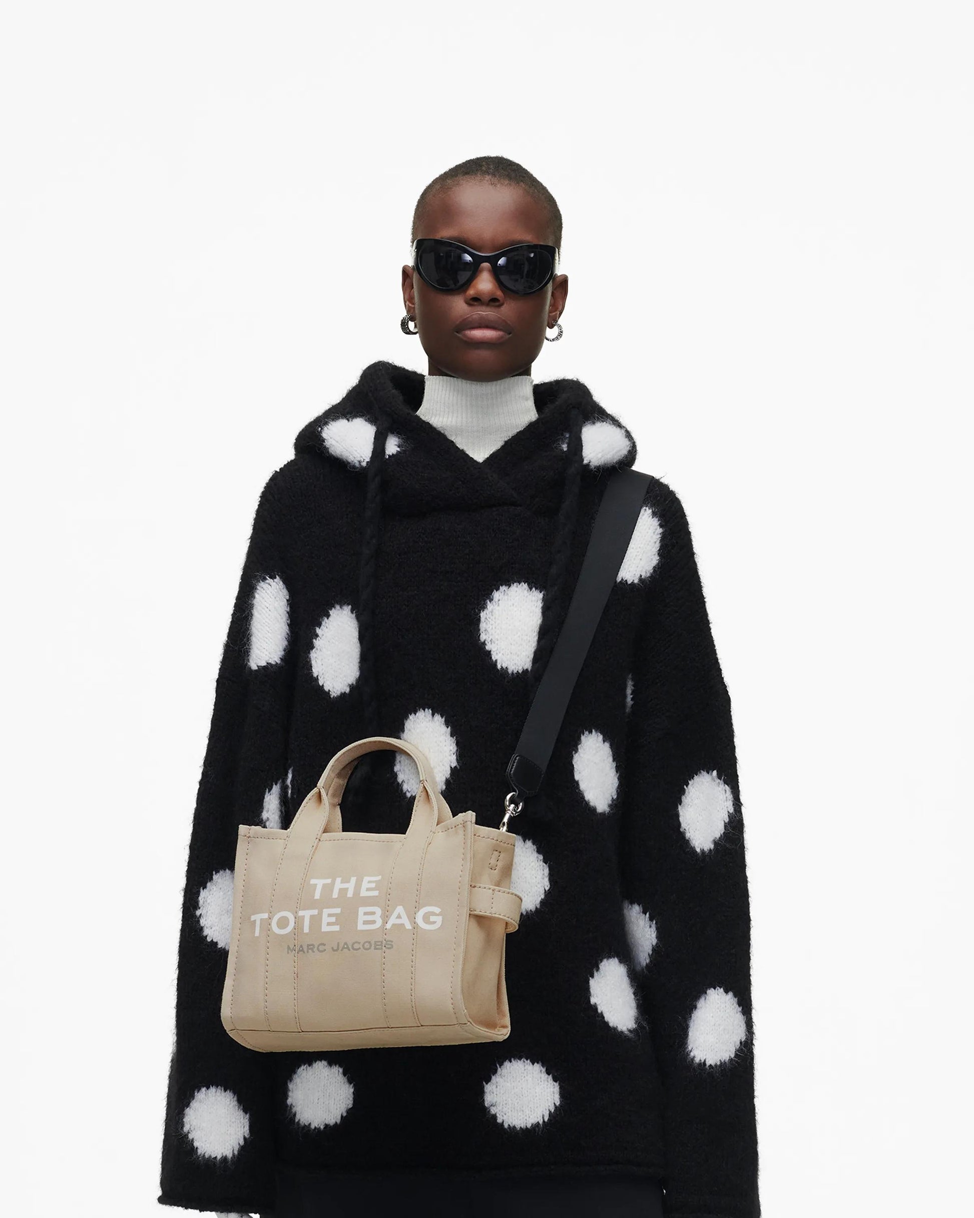 Bolsa Marc Jacobs The Canvas Small Tote Bag, Lona de Algodão, cor Beige, vista lateral | Original Exports