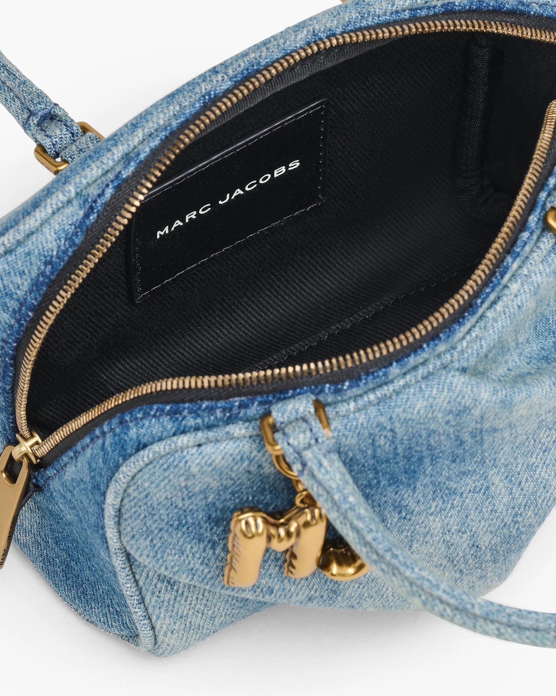 Bolsa Marc Jacobs The Denim Mini Wave, Jeans, cor Jeans Médio (Indigo), vista interna | Original Exports