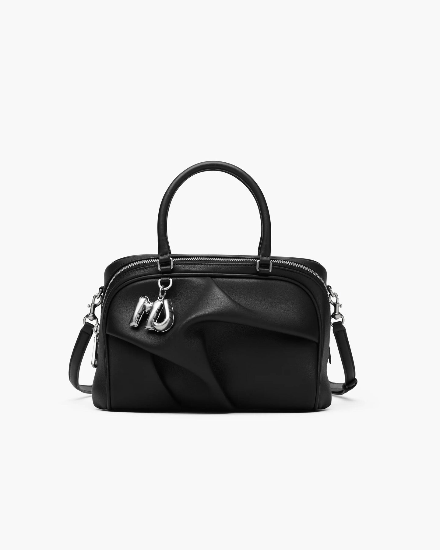 Bolsa Marc Jacobs The Small Wave, Couro de Carneiro, cor Preto, vista frontal | Original Exports