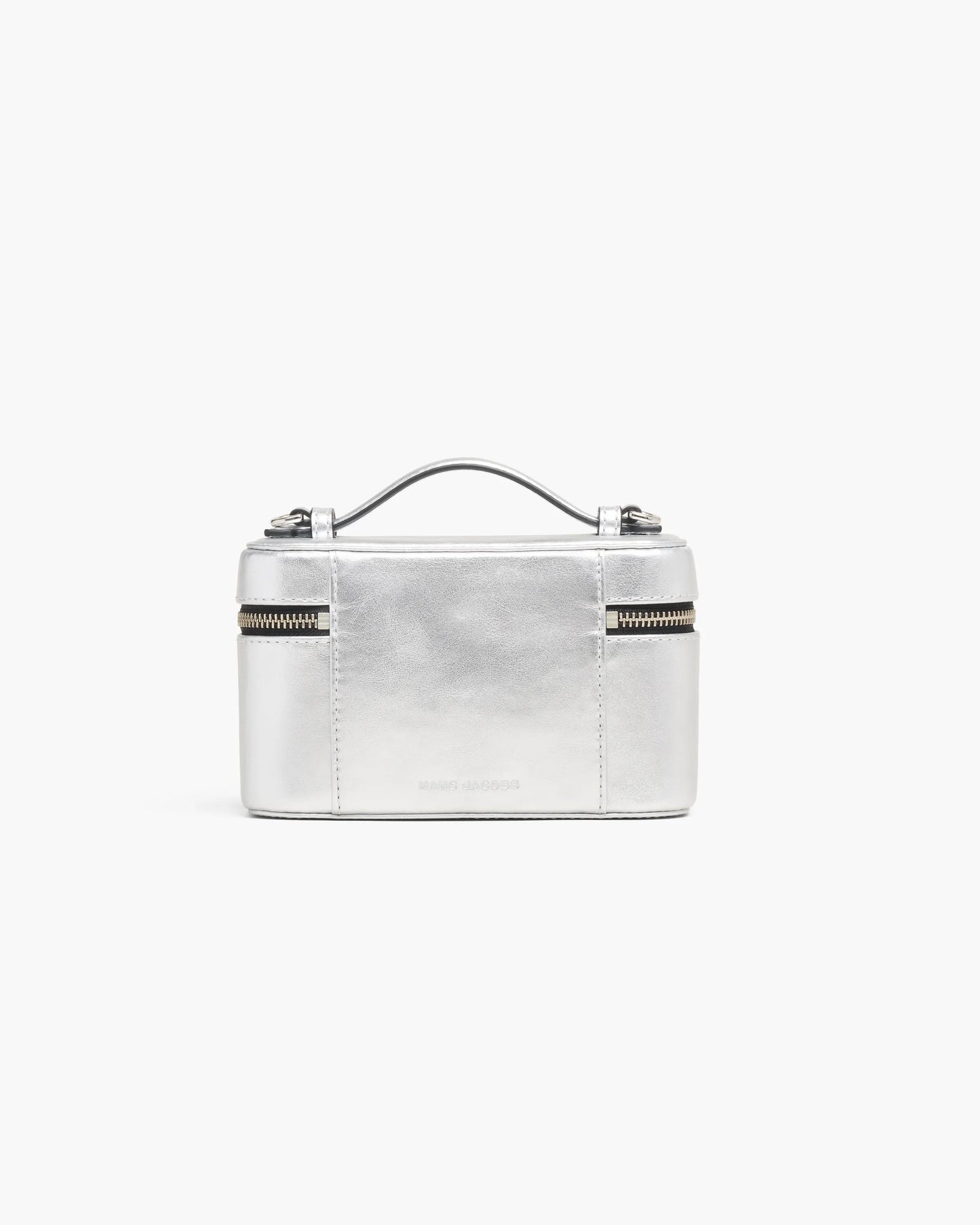 Bolsa Marc Jacobs Scene Vanity Bag In Metallic, Couro Metálico, cor Prata, detalhe do material | Original Exports