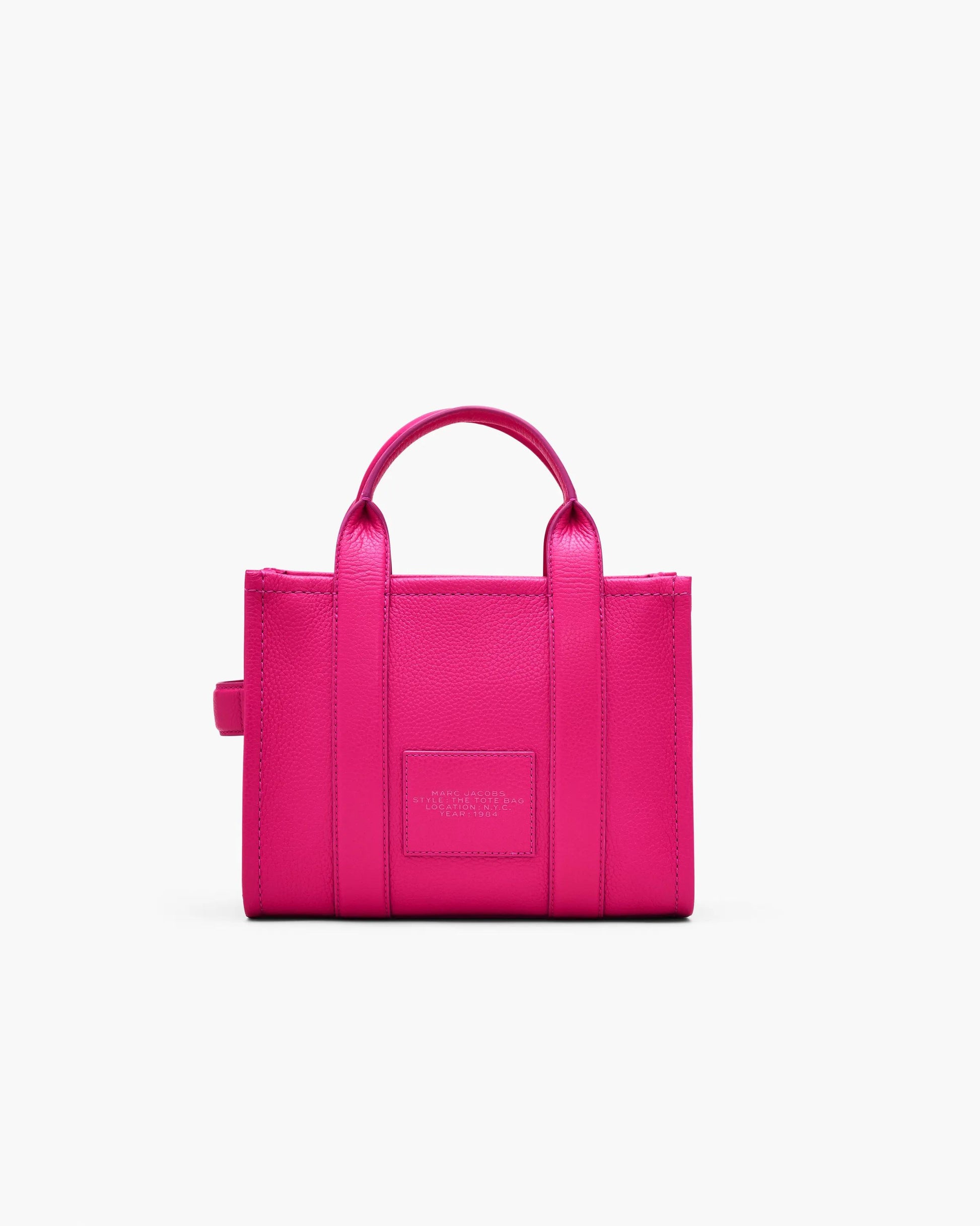 Bolsa Marc Jacobs The Leather Small Tote Bag, Couro Legítimo, cor Pink, detalhe do material | Original Exports