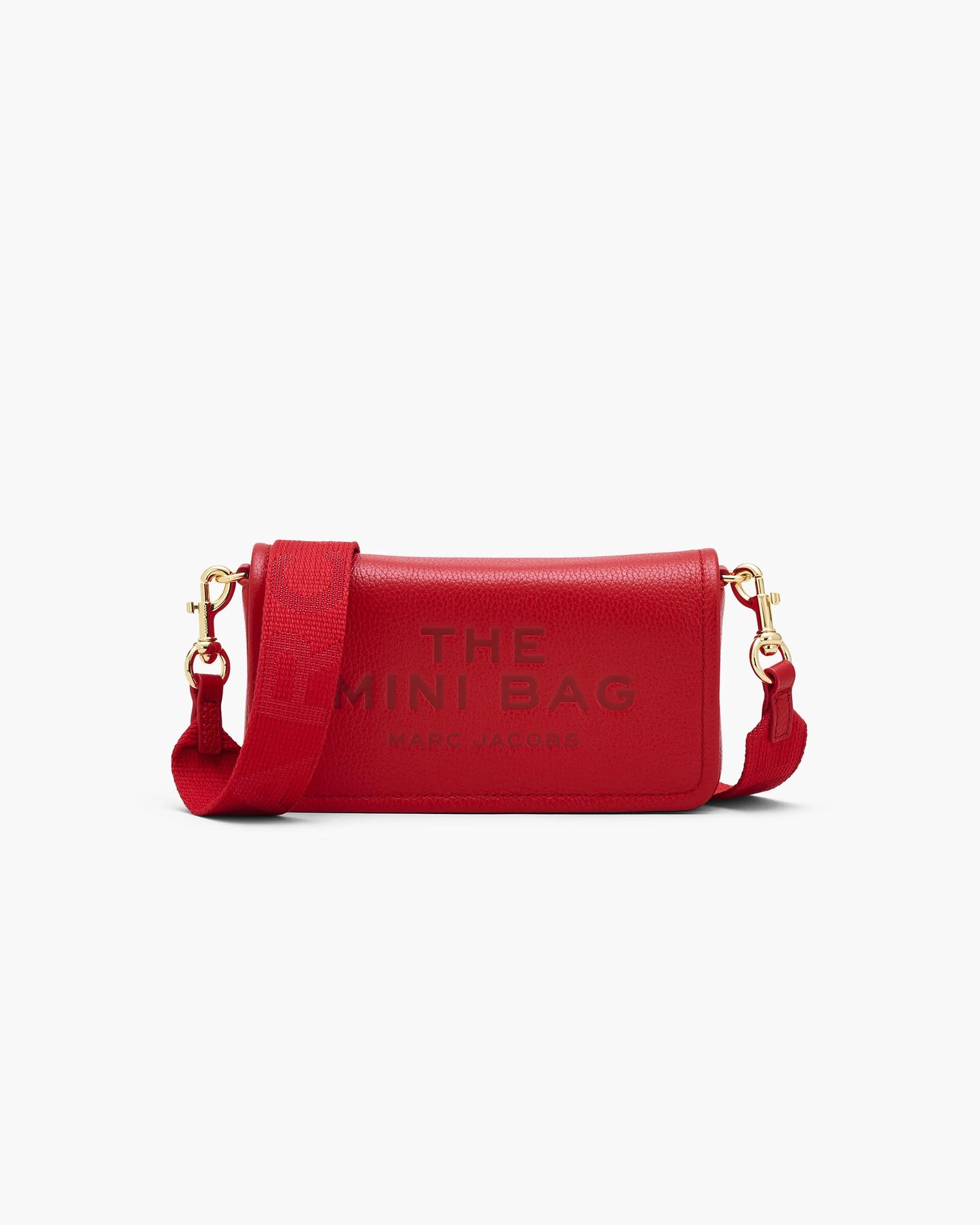 Bolsa Marc Jacobs The Leather Mini Bag, Couro Legítimo, cor Vermelho Intenso, vista frontal | Original Exports