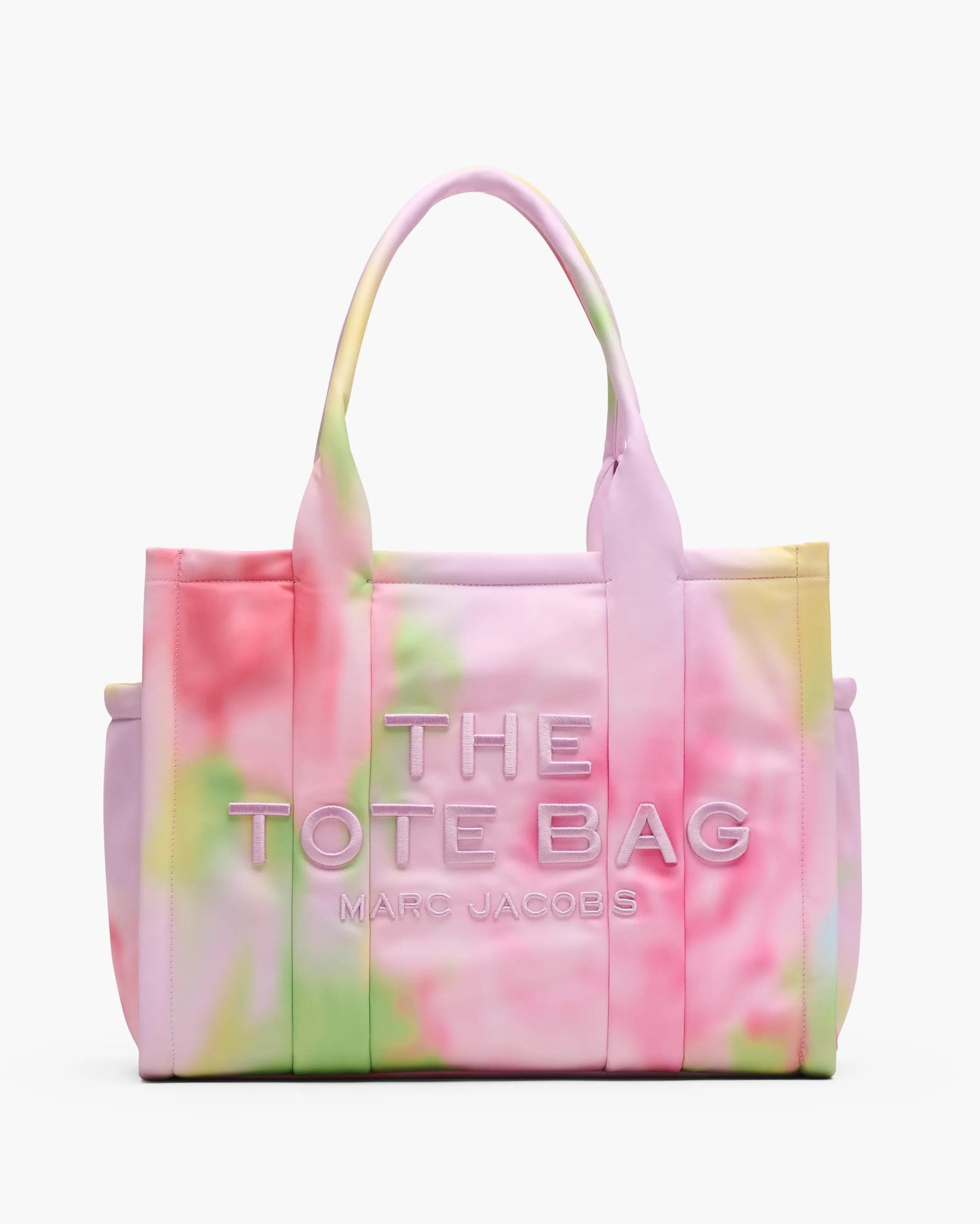 Bolsa Marc Jacobs The Blurred Floral Large Puffy Nylon Tote Bag, Nylon acolchoado, cor Rosa Fita Multicolor, vista frontal | Original Exports