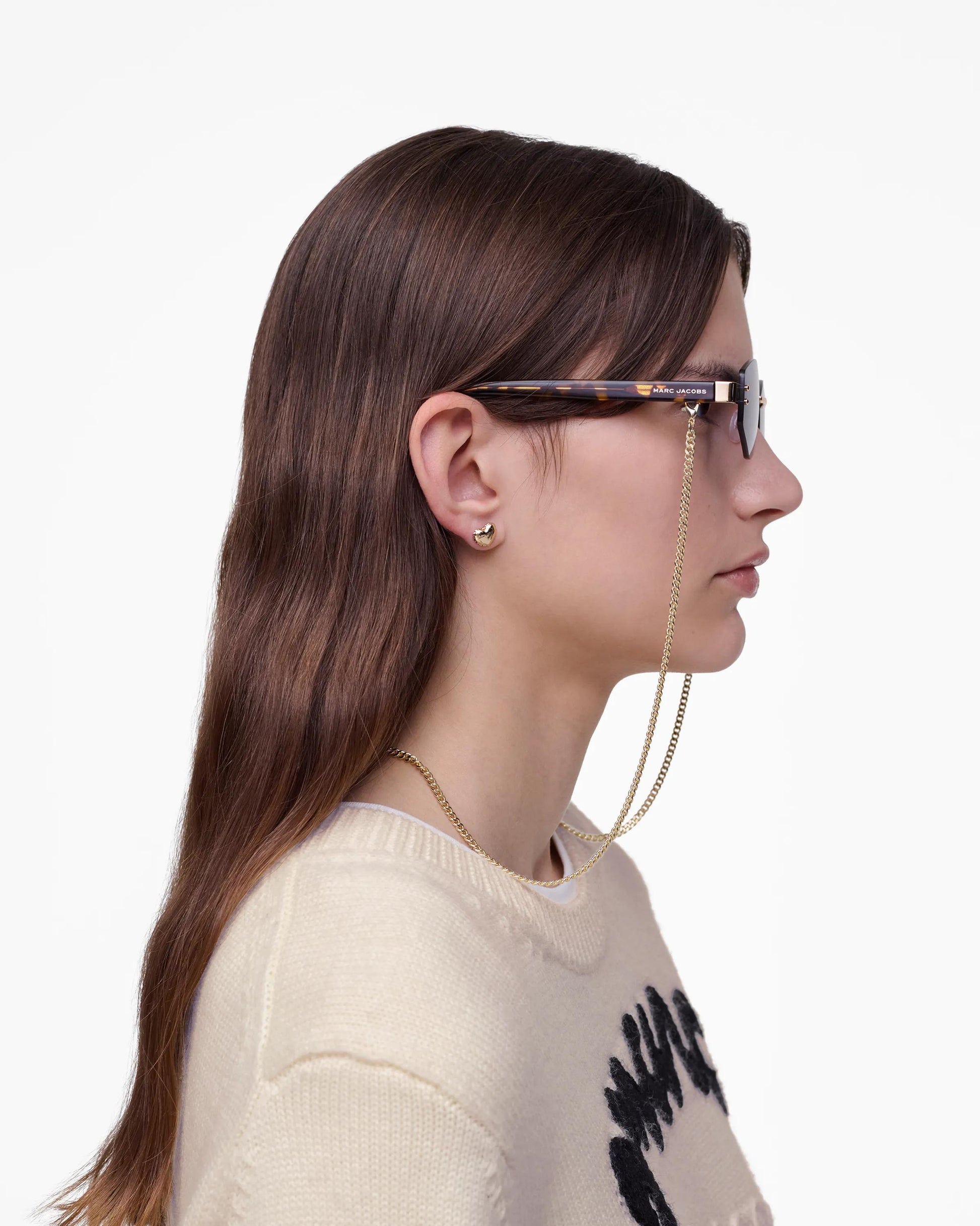 Óculos de Sol Marc Jacobs The Chain Sunglasses, Metal, cor Dourado, detalhe da armação | Original Exports