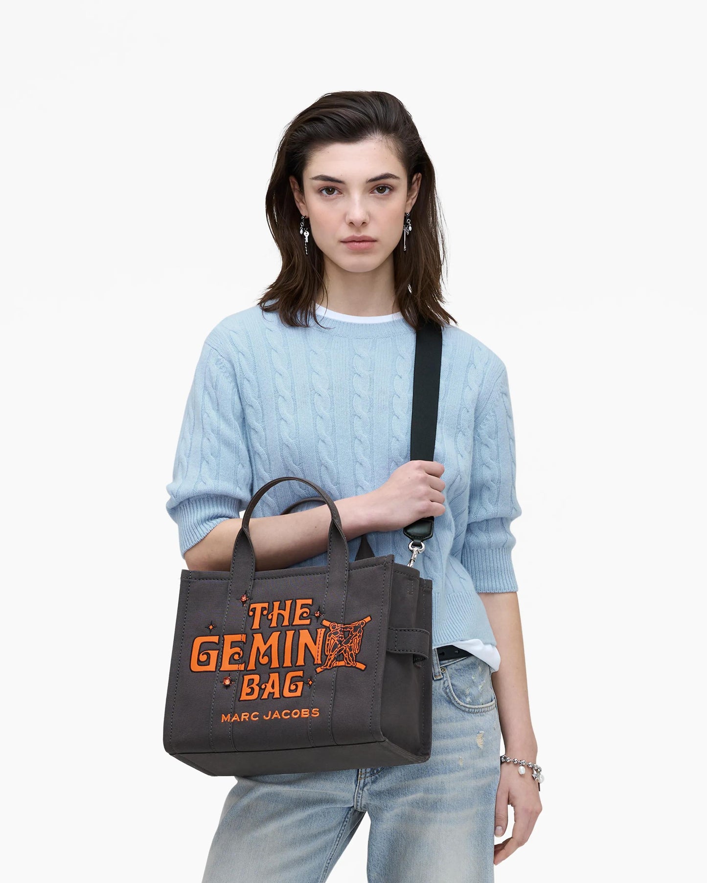 Bolsa Marc Jacobs The Zodiac Tote Bag, Lona de Algodão, cor Gêmeos, vista lateral | Original Exports