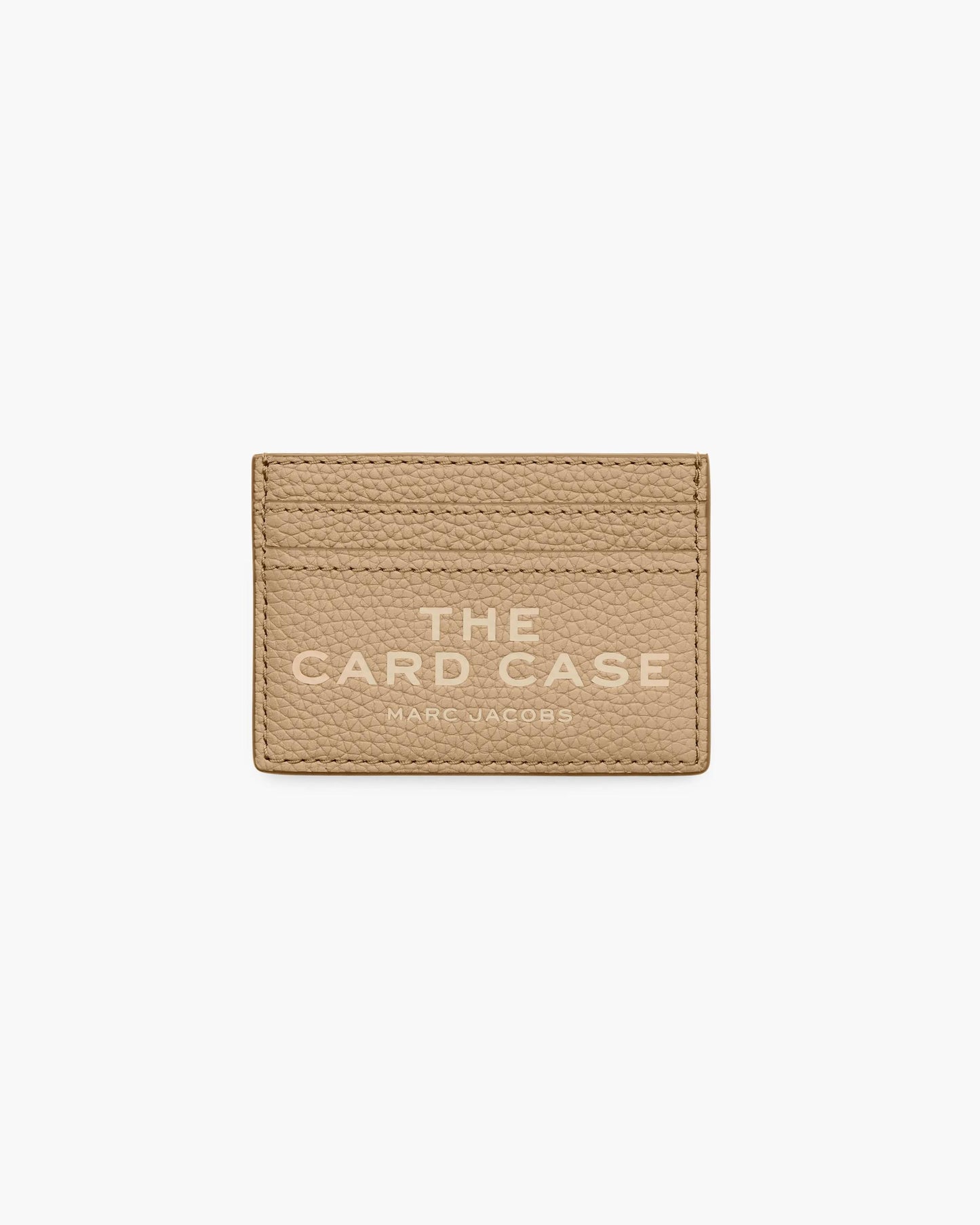 Carteira Marc Jacobs The Leather Card Case, Couro Legítimo Full-Grain, cor Camelo, vista frontal | Original Exports