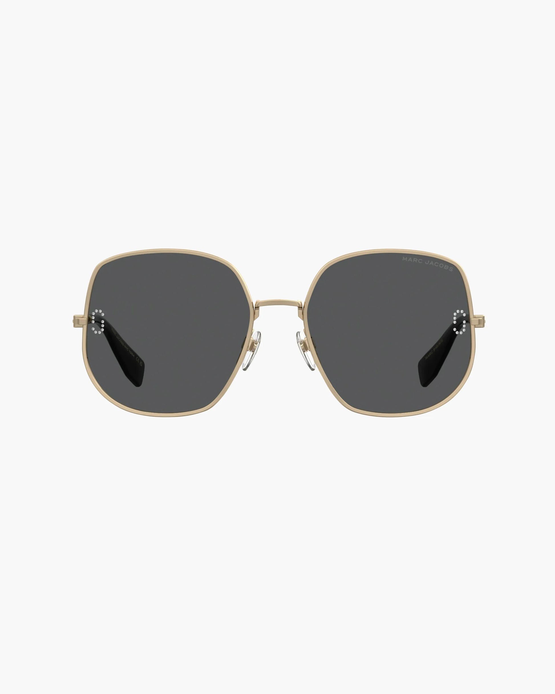 Óculos de Sol Marc Jacobs The Pave J Marc Sunglasses, Metal, cor Dourado, detalhe da haste | Original Exports