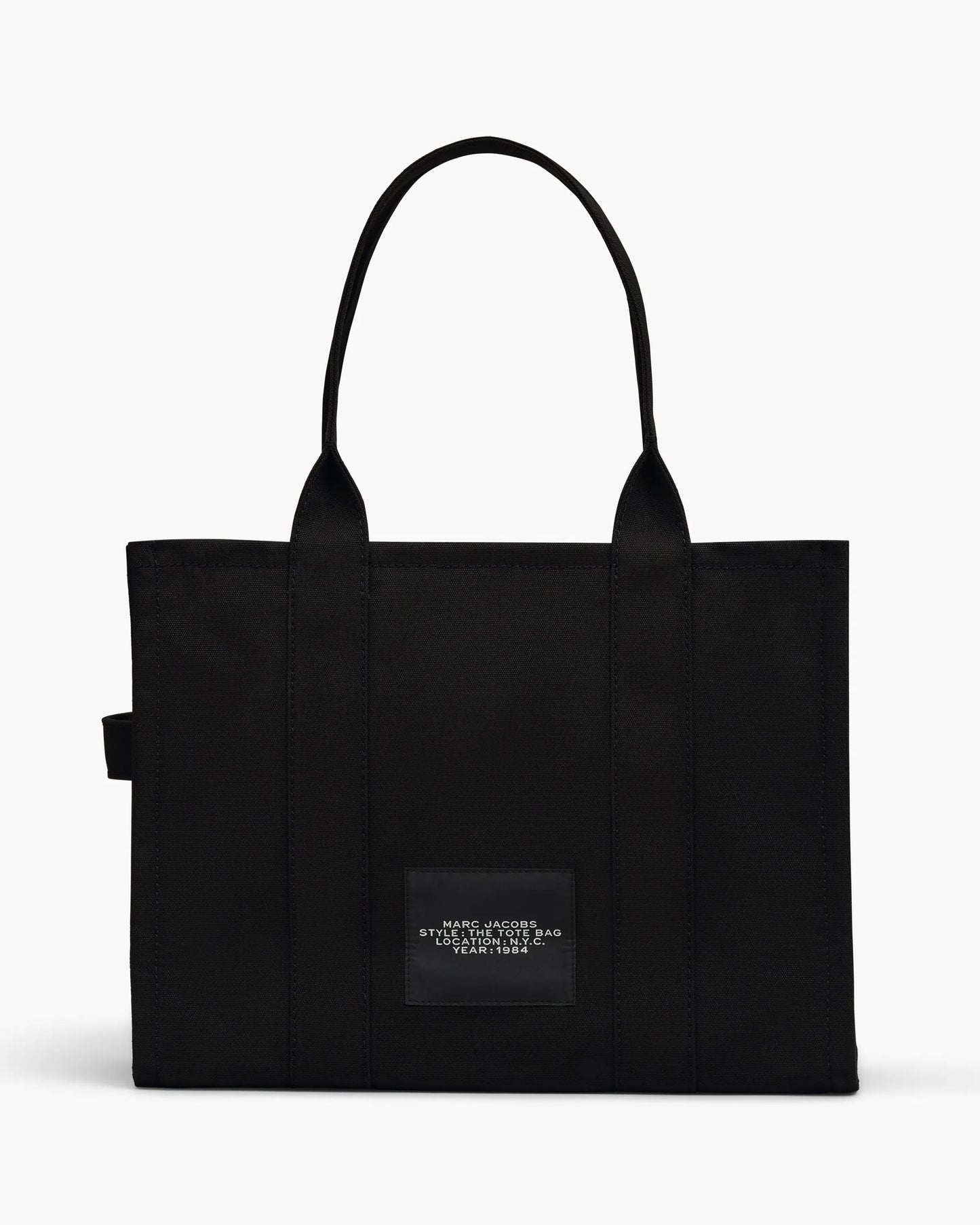 Bolsa Marc Jacobs The Canvas Large Tote Bag, Lona de Algodão, cor Preto, detalhe do material | Original Exports