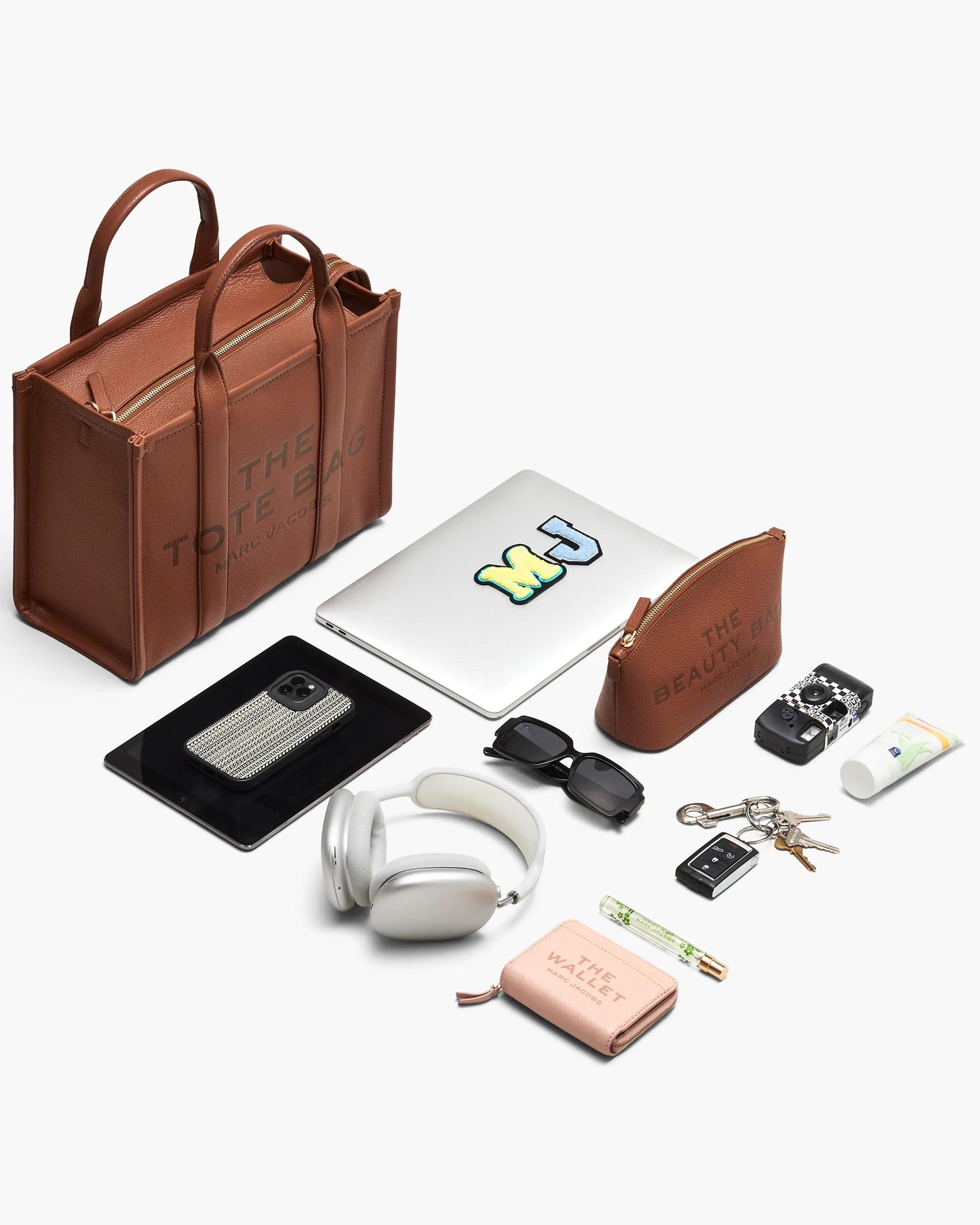 Bolsa Marc Jacobs The Canvas Medium Tote Bag, Lona de Algodão, cor Beige, vista interna | Original Exports