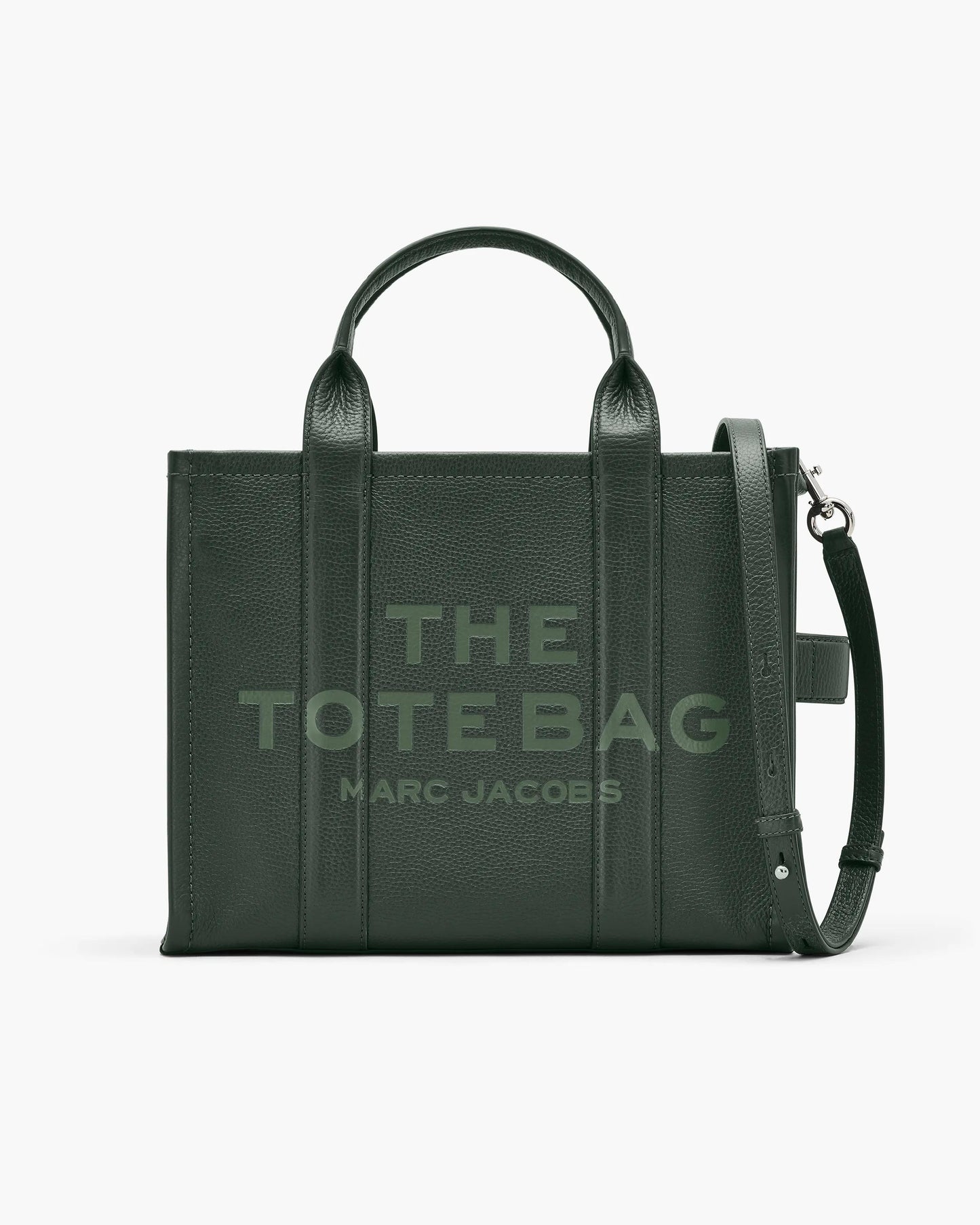 Bolsa Marc Jacobs The Leather Medium Tote Bag, Couro Legítimo, cor Verde Hera, vista frontal | Original Exports