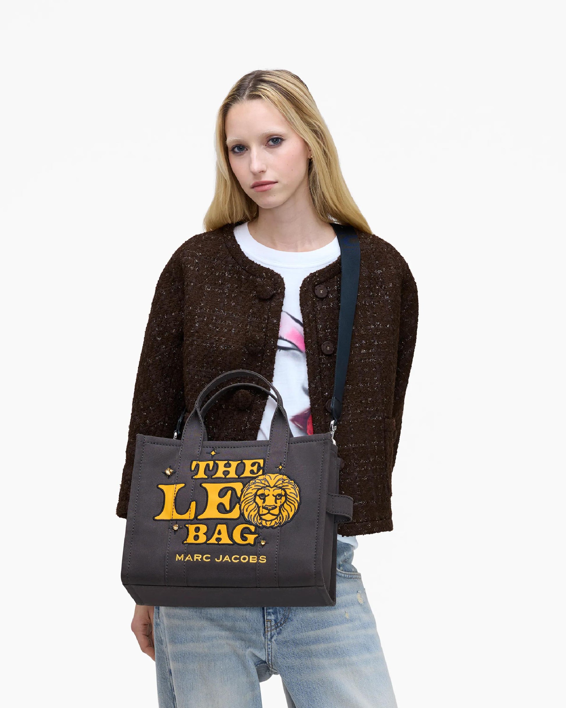 Bolsa Marc Jacobs The Zodiac Tote Bag, Lona de Algodão, cor Leão, vista lateral | Original Exports
