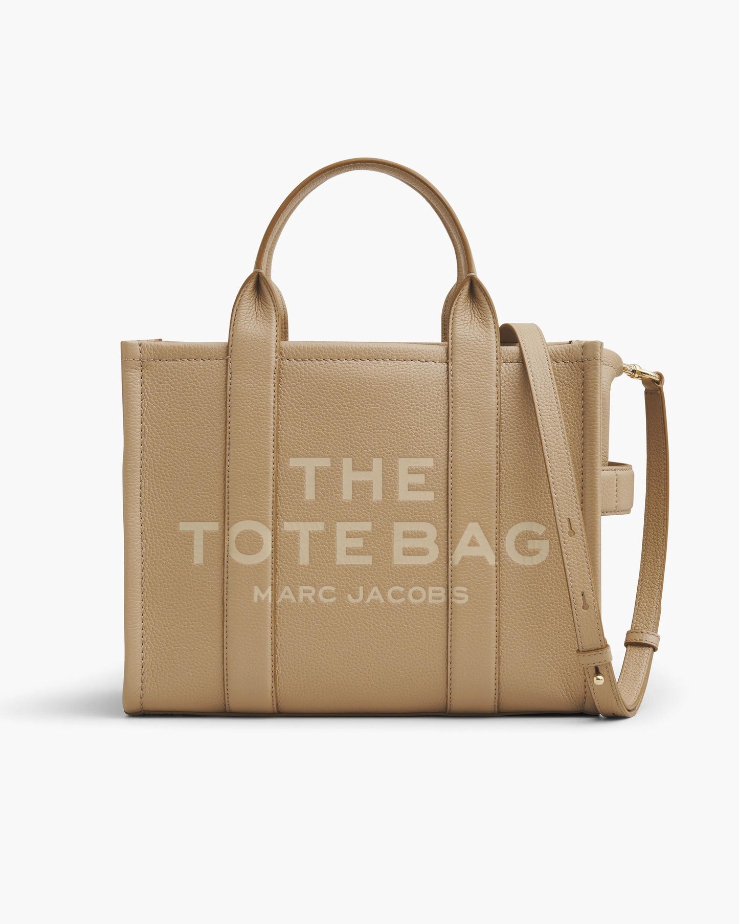 Bolsa Marc Jacobs The Leather Medium Tote Bag, Couro Legítimo, cor Camelo, vista frontal | Original Exports