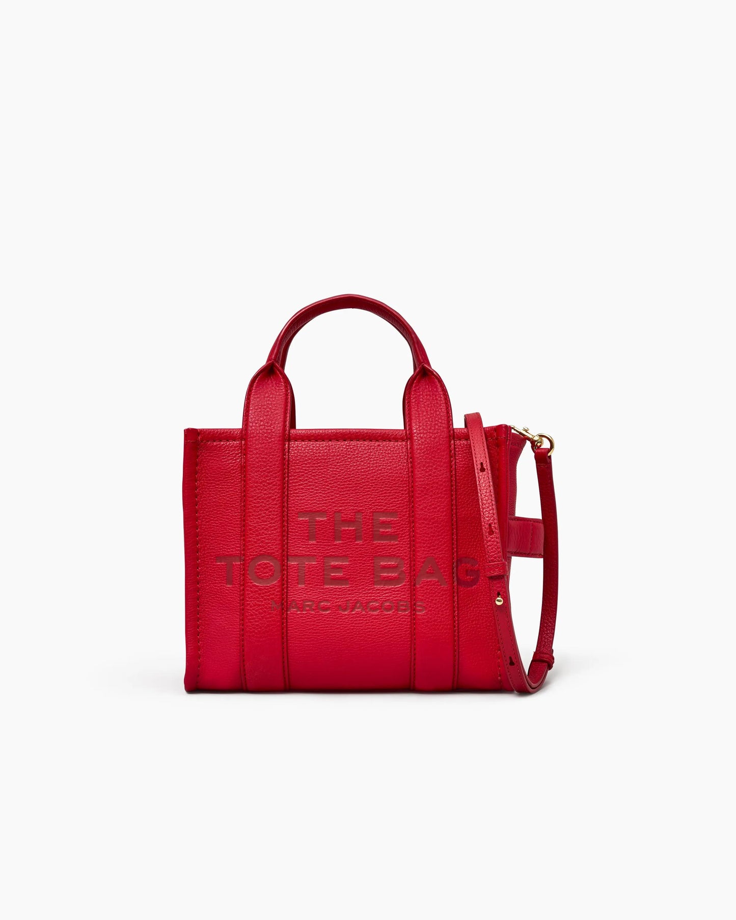 Bolsa Marc Jacobs The Leather Small Tote Bag, Couro Legítimo, cor Vermelho Intenso, vista frontal | Original Exports