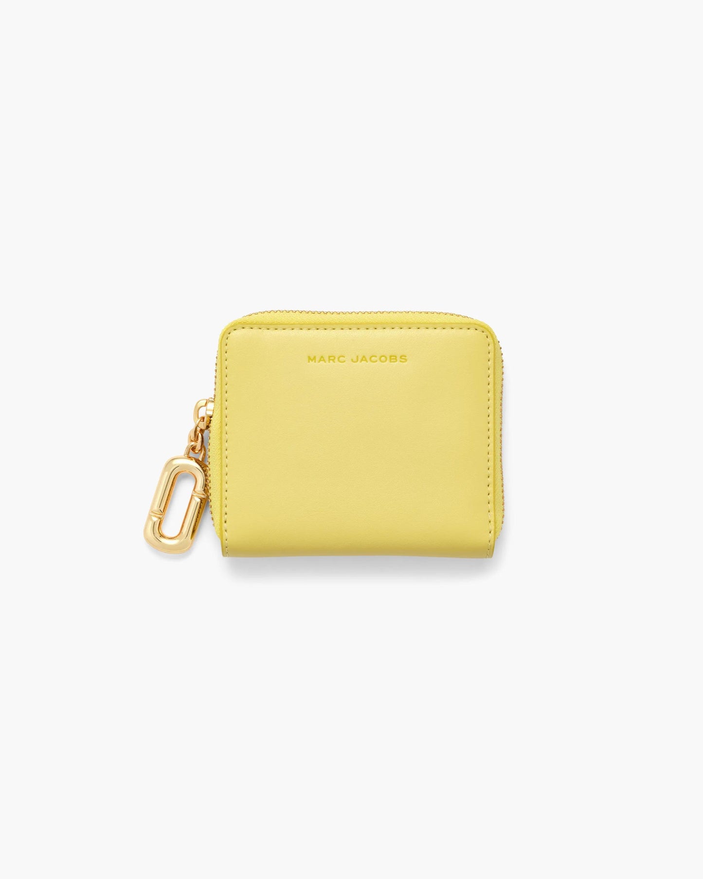Carteira Marc Jacobs Scene Slim Compact Wallet, Couro Legítimo Liso, cor Amarelo Cítrico, vista frontal | Original Exports