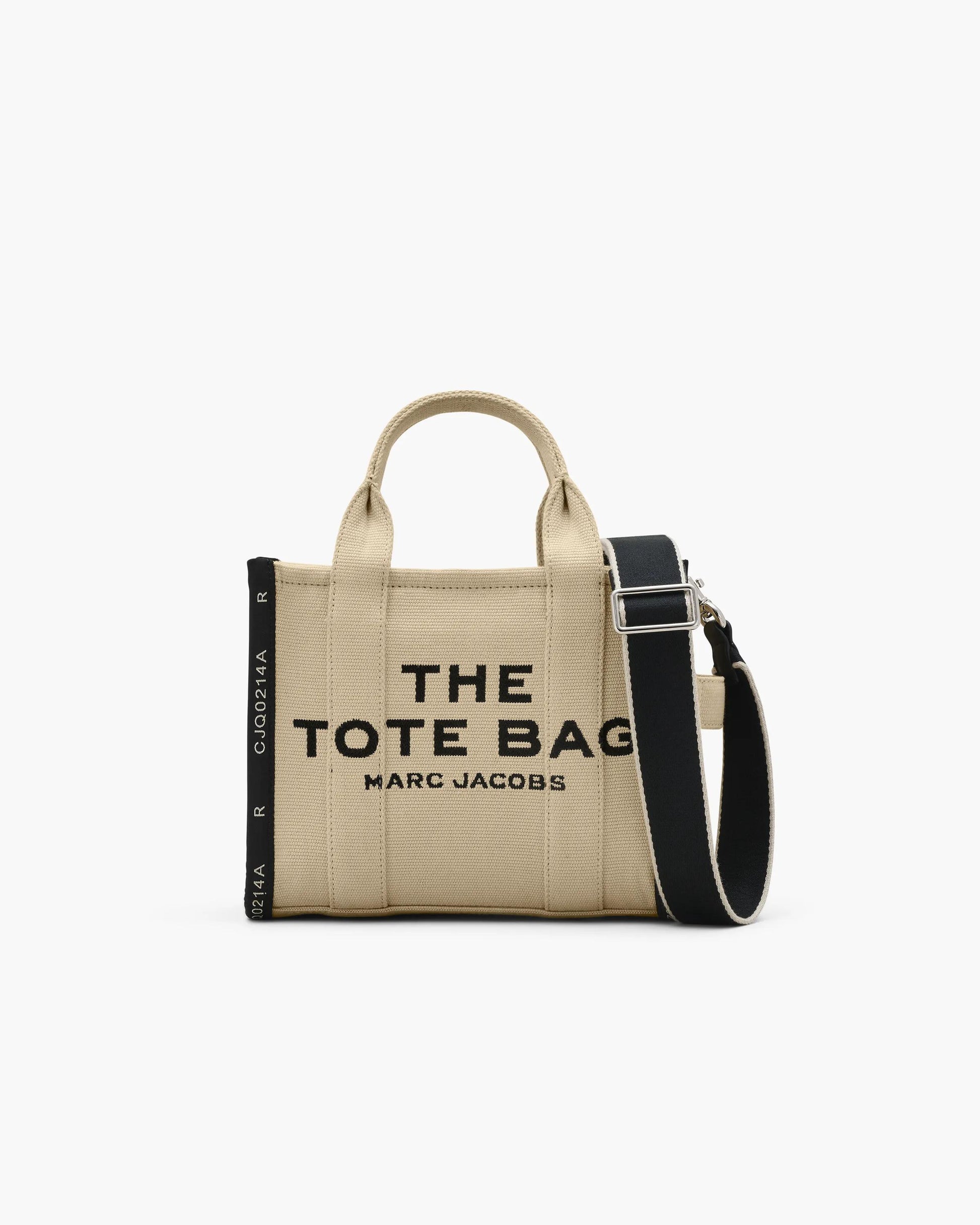 Bolsa Marc Jacobs The Jacquard Small Tote Bag, Jacquard Tecido de Luxo, cor Areia Quente, vista frontal | Original Exports