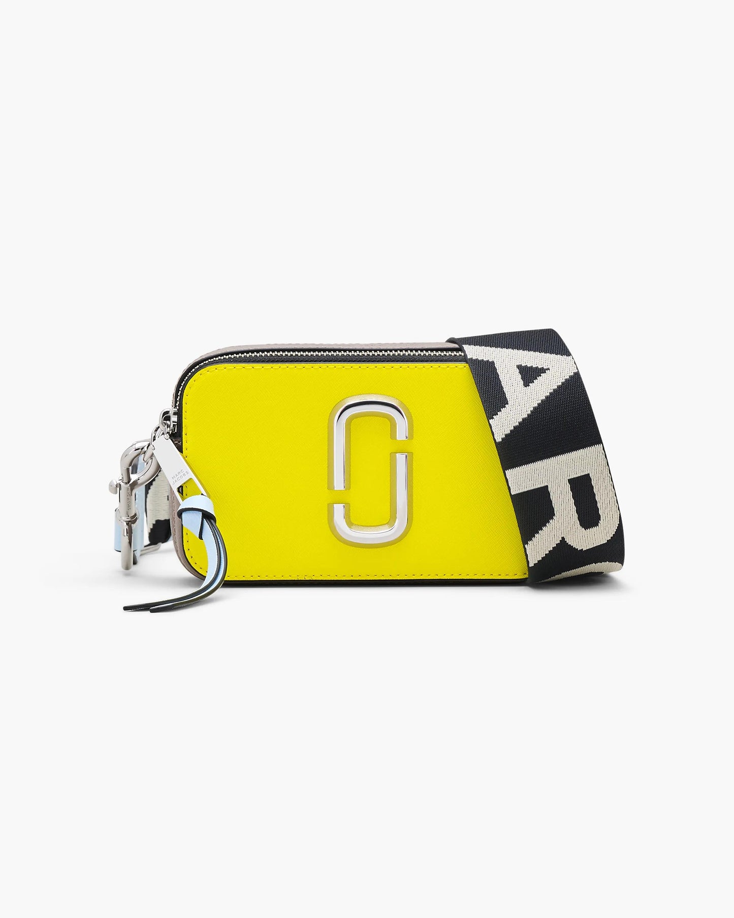Bolsa Marc Jacobs The Snapshot Jacquard, Tecido Jacquard Estampado, cor Amarelo Margarida, vista frontal | Original Exports