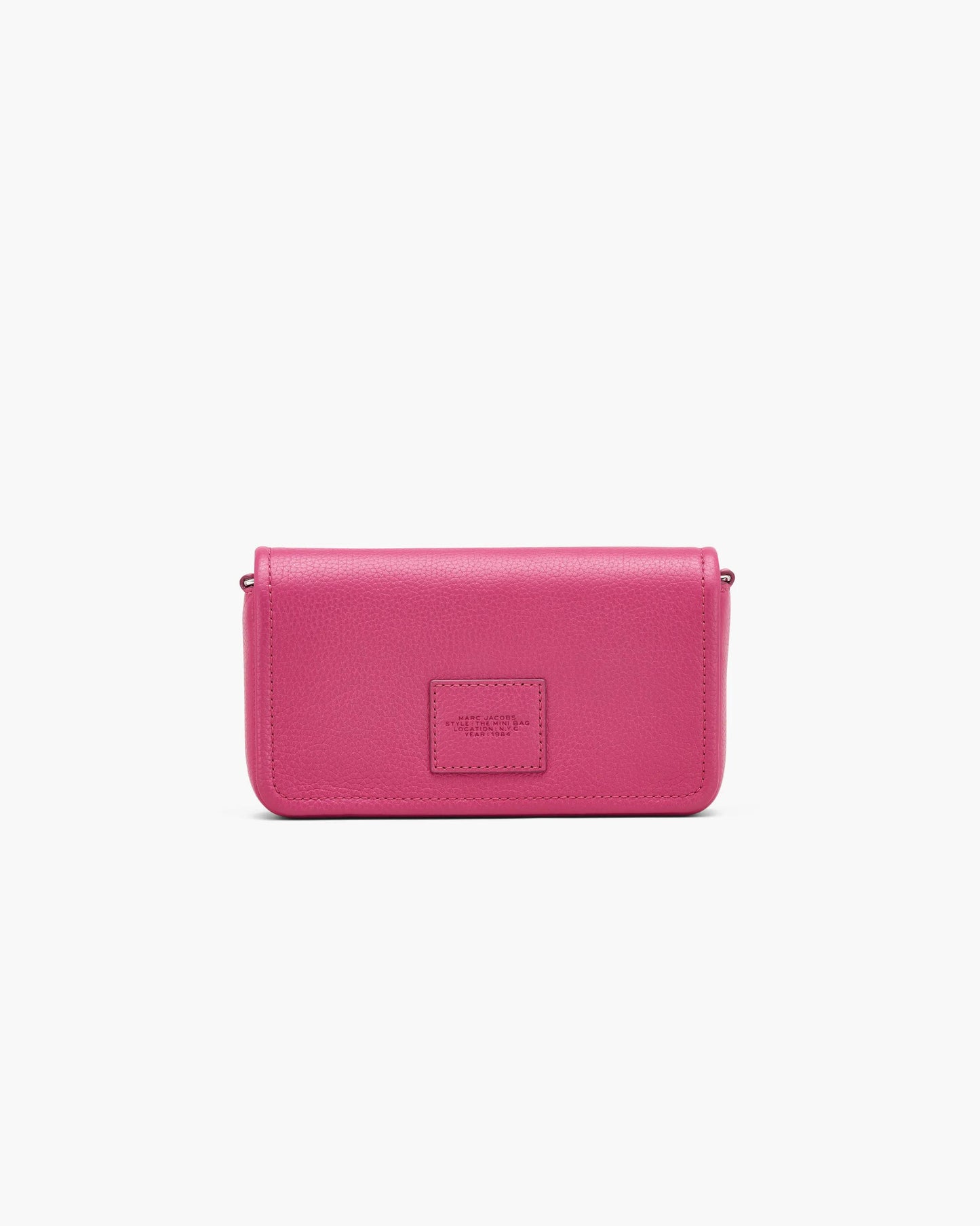 Bolsa Marc Jacobs The Leather Mini Bag, Couro Legítimo, cor Rosa Framboesa, detalhe do material | Original Exports