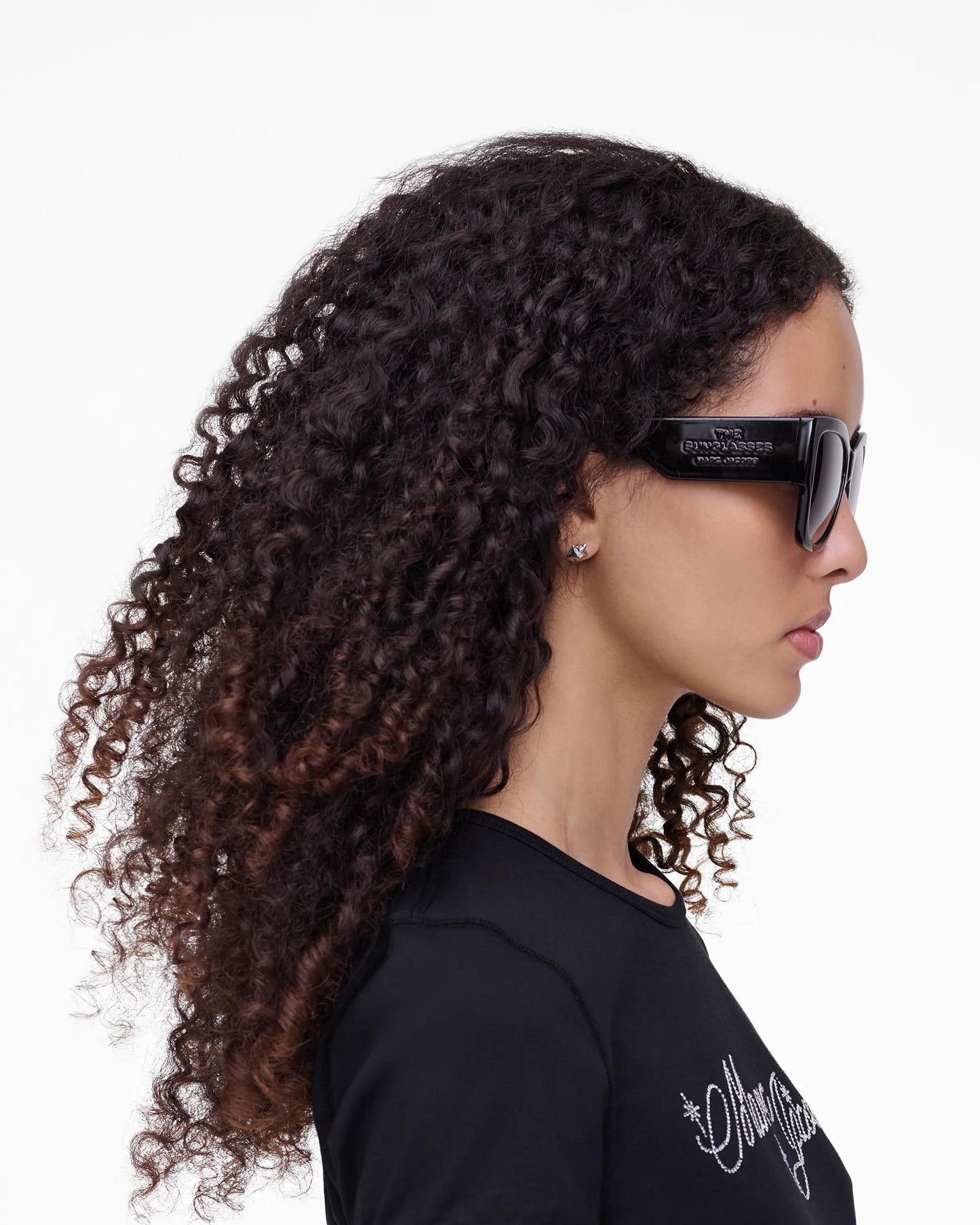 Óculos de Sol Marc Jacobs The Cat Eye Sunglasses, Poliamida Injetada, cor Preto, detalhe da armação | Original Exports