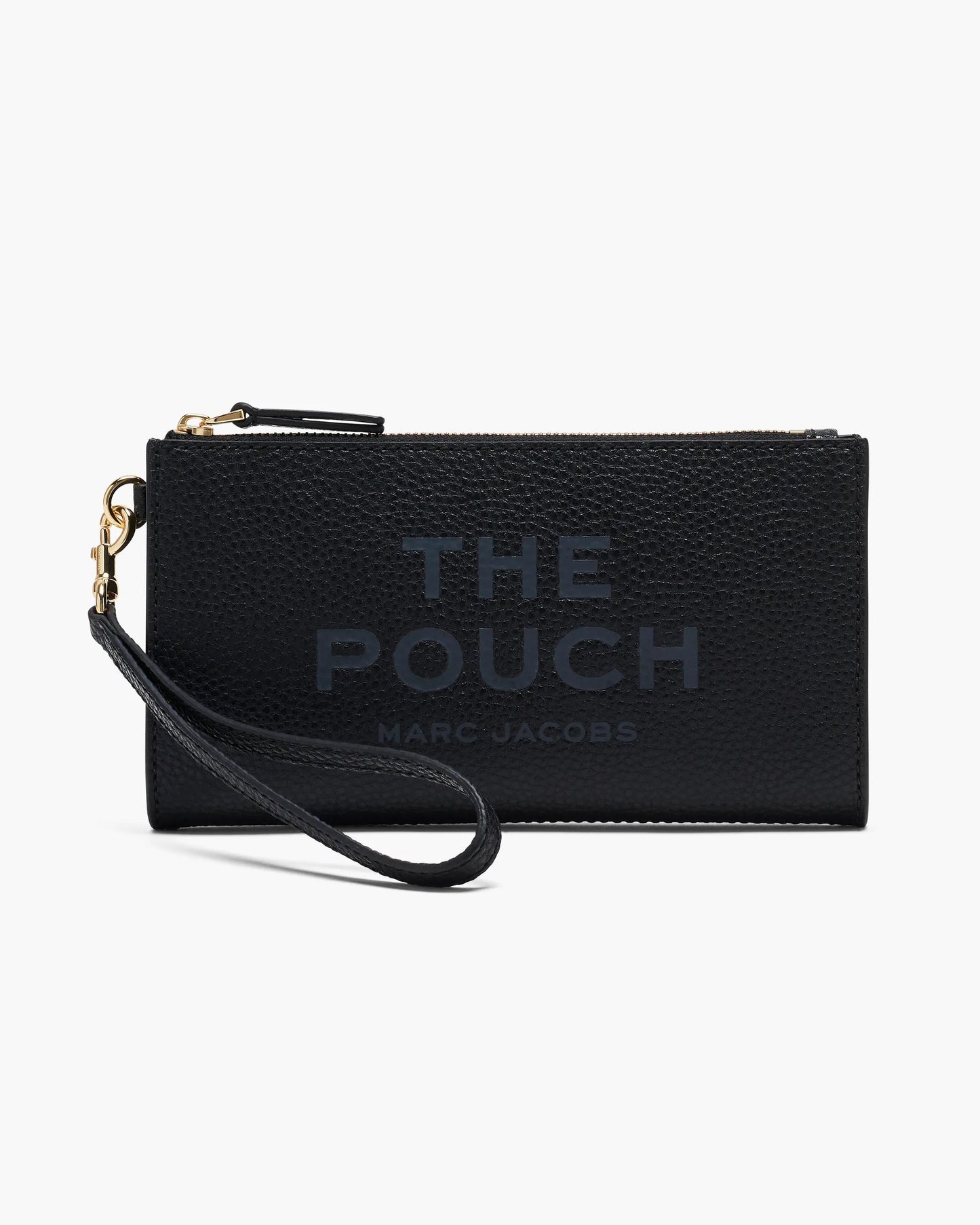 Pochete Marc Jacobs The Leather Pouch, Couro Martelado, cor Preto, vista frontal | Original Exports
