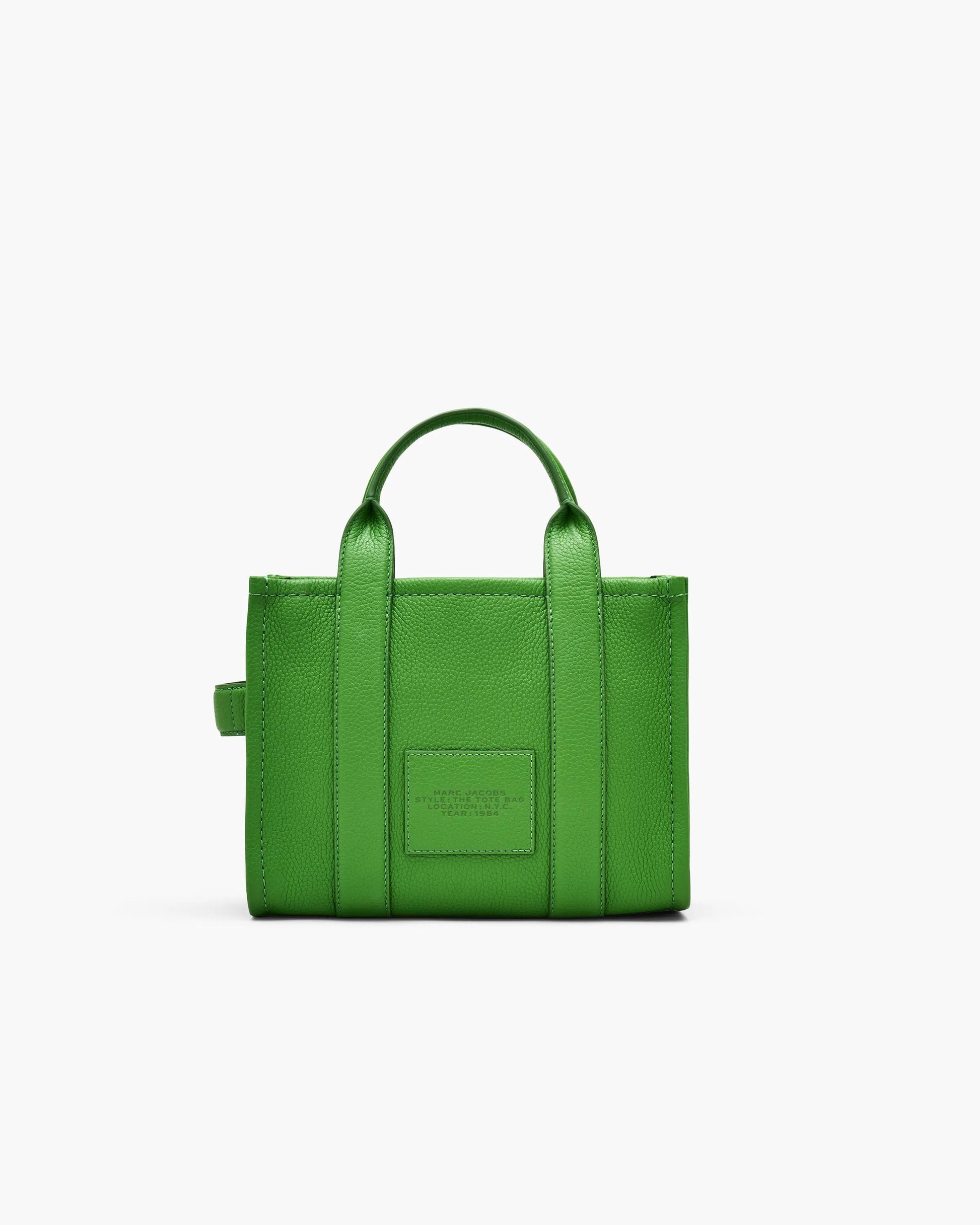 Bolsa Marc Jacobs The Leather Small Tote Bag, Couro Legítimo, cor Verde Kiwi, detalhe do material | Original Exports
