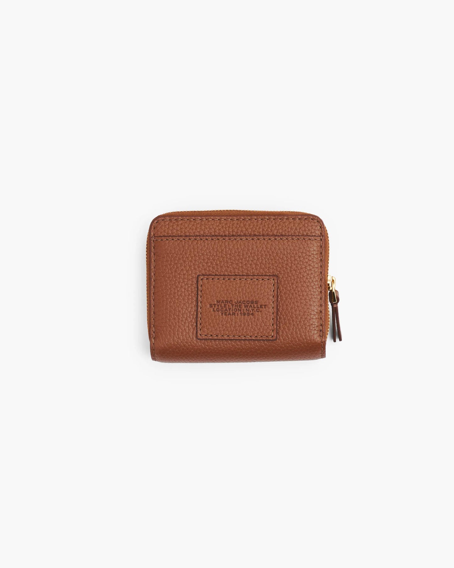 Carteira Marc Jacobs The Leather Mini Compact Wallet, Couro Legítimo, cor Óleo de Argan, detalhe do material | Original Exports