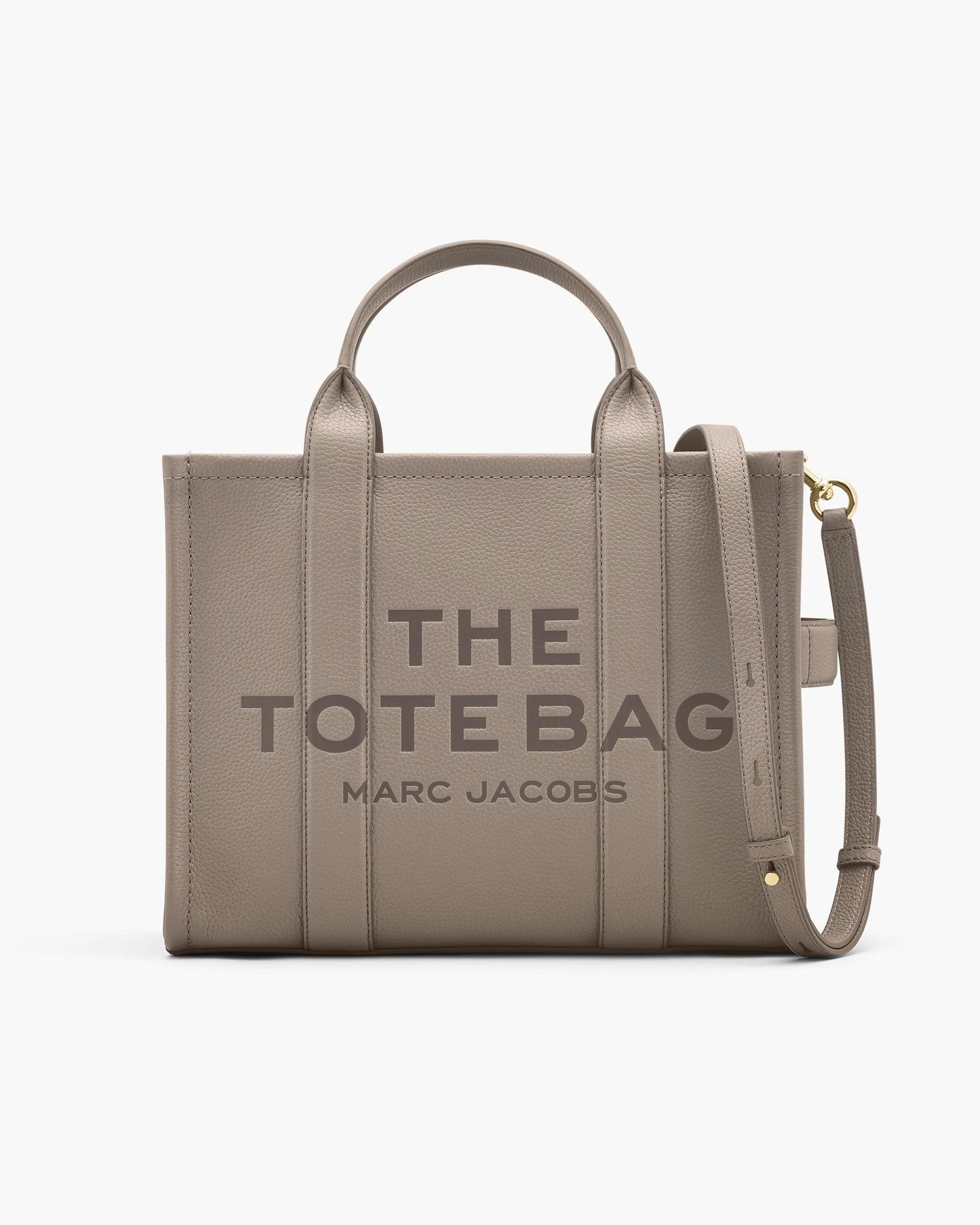 Bolsa Marc Jacobs The Leather Medium Tote Bag, Couro Legítimo, cor Cimento, vista frontal | Original Exports