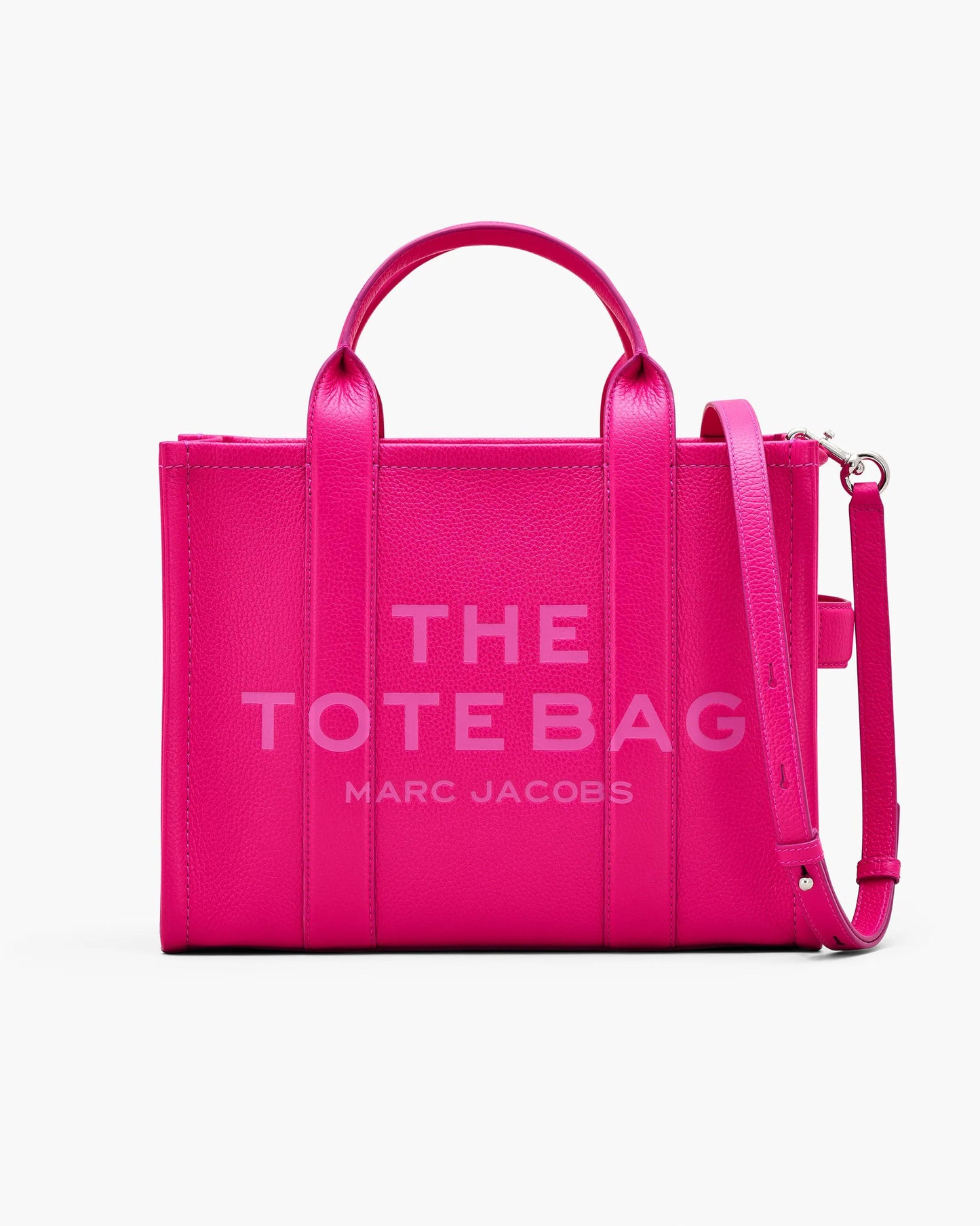 Bolsa Marc Jacobs The Leather Medium Tote Bag, Couro Legítimo, cor Pink, vista frontal | Original Exports