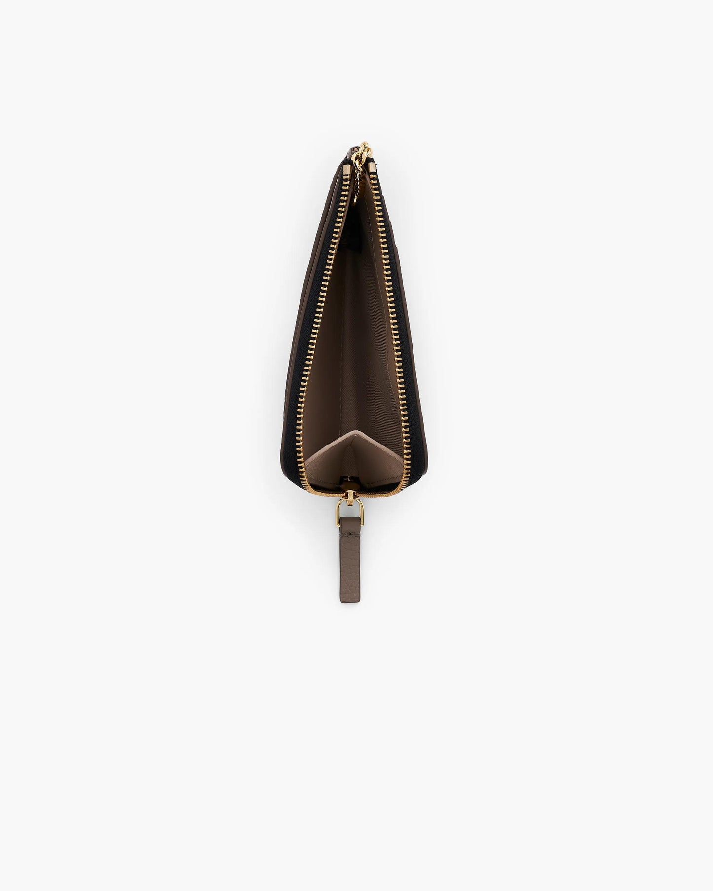 Carteira Marc Jacobs The Leather Top Zip Multi Wallet, Couro Legítimo, cor Cimento, vista lateral | Original Exports