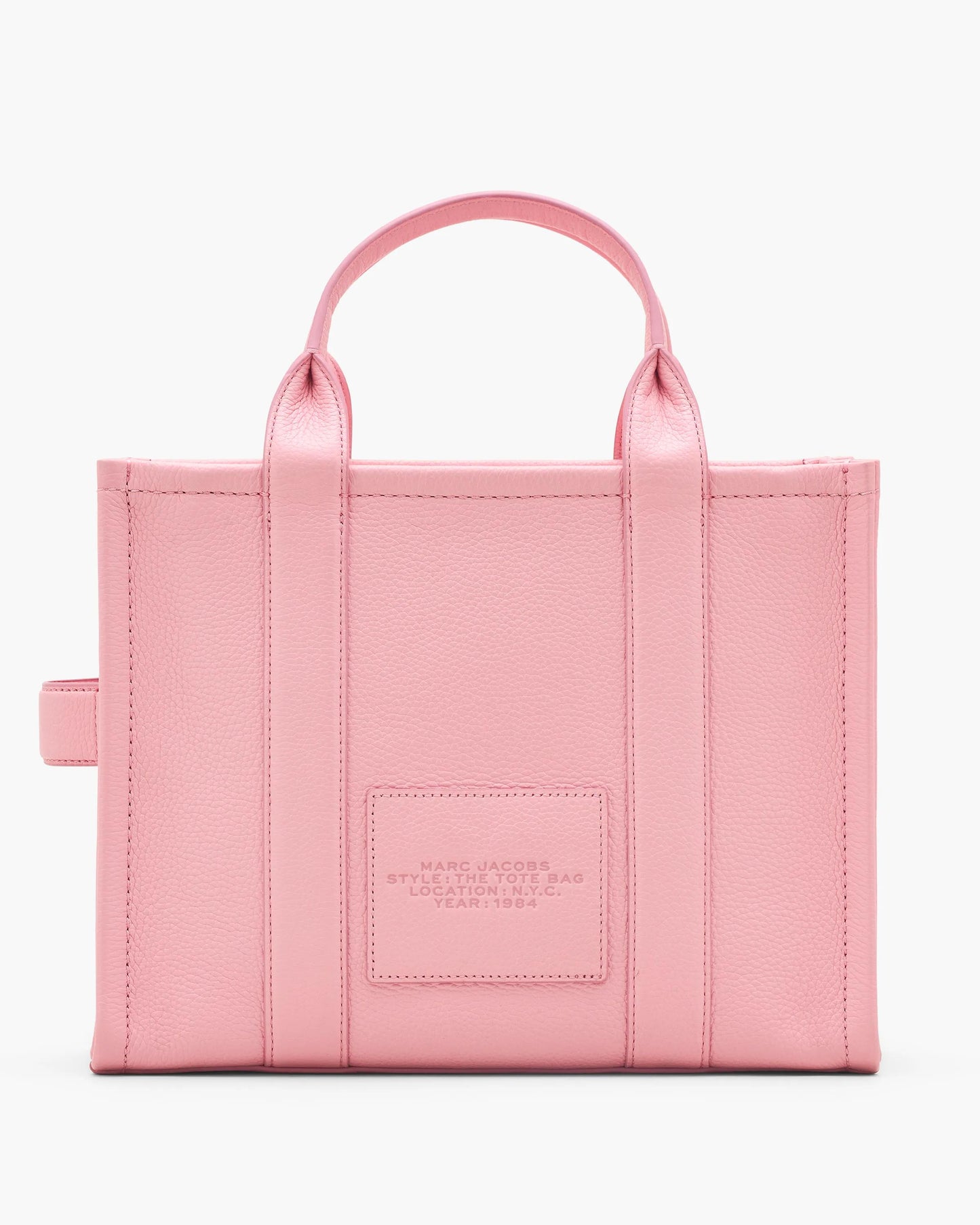 Bolsa Marc Jacobs The Leather Medium Tote Bag, Couro Legítimo, cor Rosa Fita, detalhe do material | Original Exports