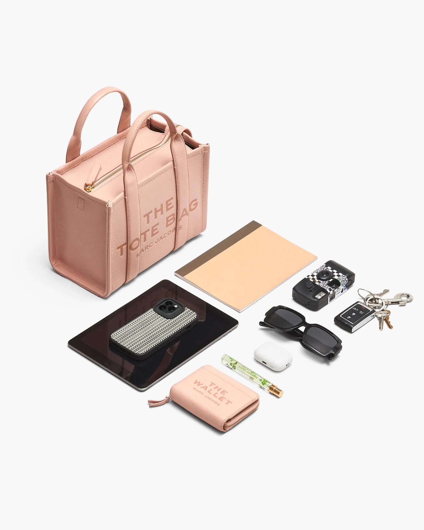 Bolsa Marc Jacobs The Leather Small Tote Bag, Couro Legítimo, cor Cimento, vista interna | Original Exports