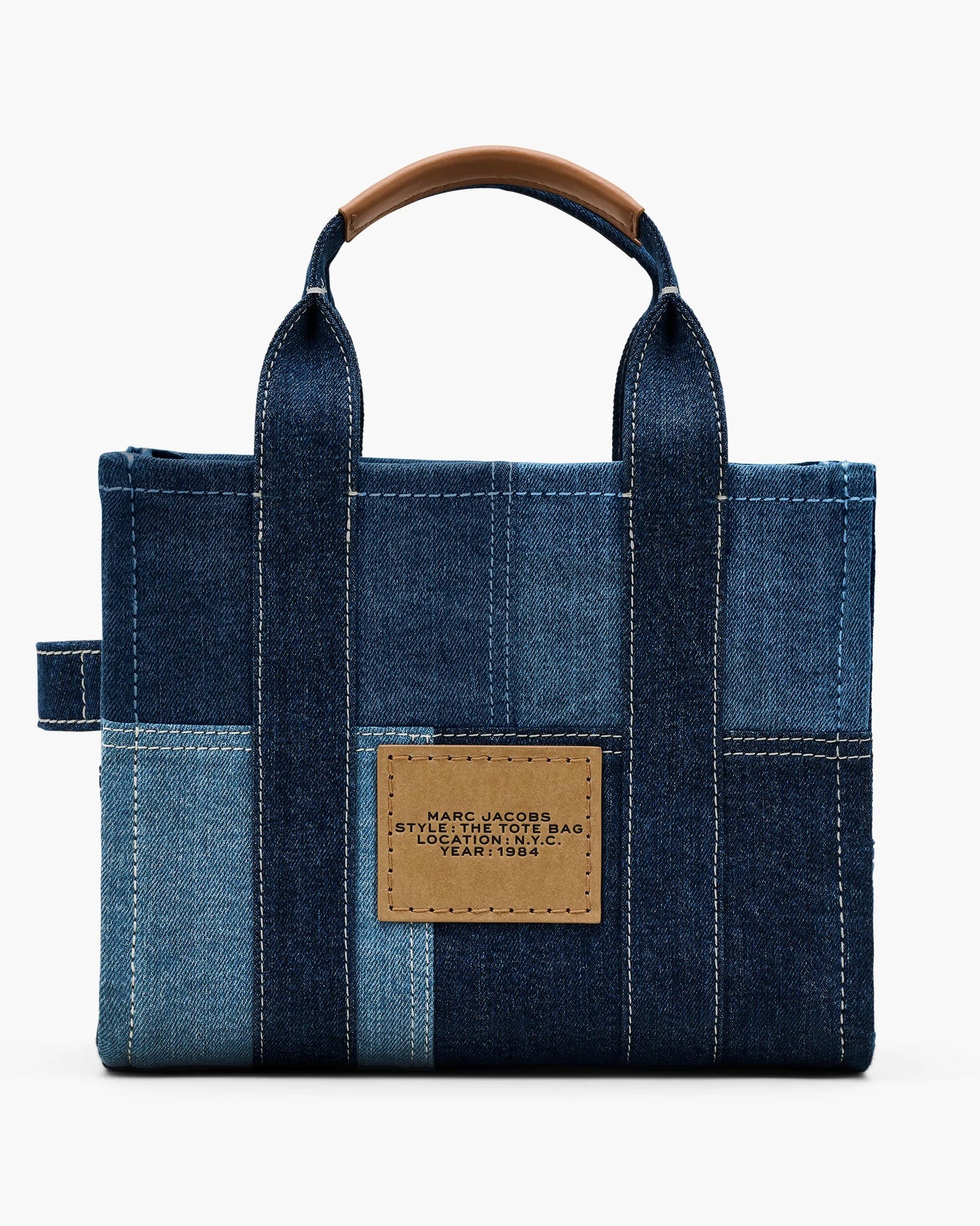 Bolsa Marc Jacobs The Denim Small Tote Bag, Jeans, cor Azul Jeans, detalhe do material | Original Exports
