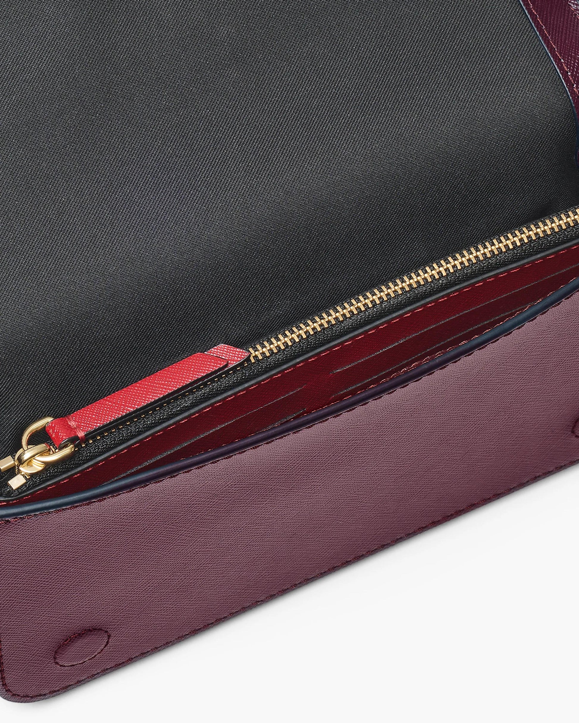 Bolsa Marc Jacobs The Snapshot Wallet On Chain, Couro Saffiano Legítimo, cor Preto Multicolor, vista interna | Original Exports
