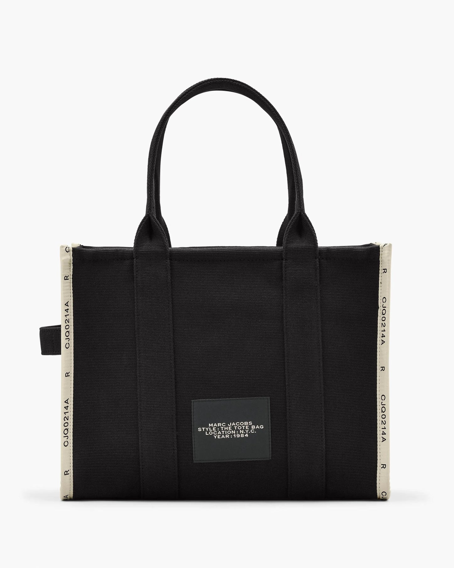 Bolsa Marc Jacobs The Jacquard Large Tote Bag, Jacquard Tecido de Luxo, cor Preto, detalhe do material | Original Exports