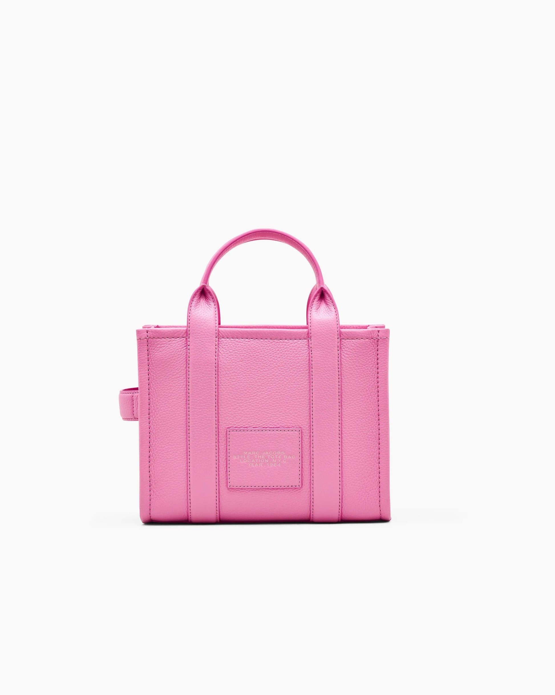 Bolsa Marc Jacobs The Leather Small Tote Bag, Couro Legítimo, cor Rosa Pétala, detalhe do material | Original Exports
