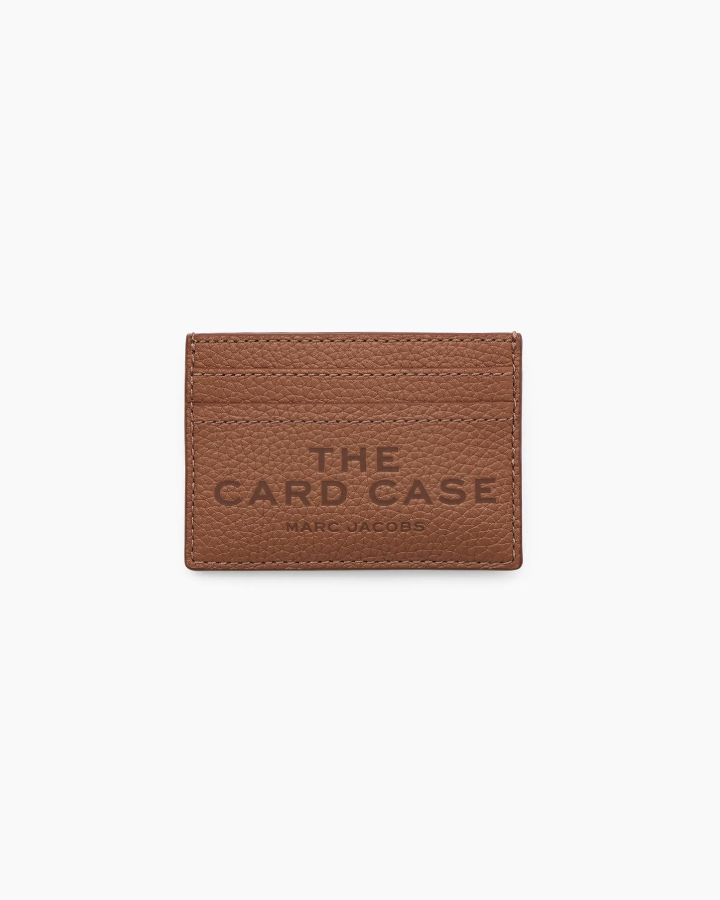 Carteira Marc Jacobs The Leather Card Case, Couro Legítimo Full-Grain, cor Óleo de Argan, vista frontal | Original Exports
