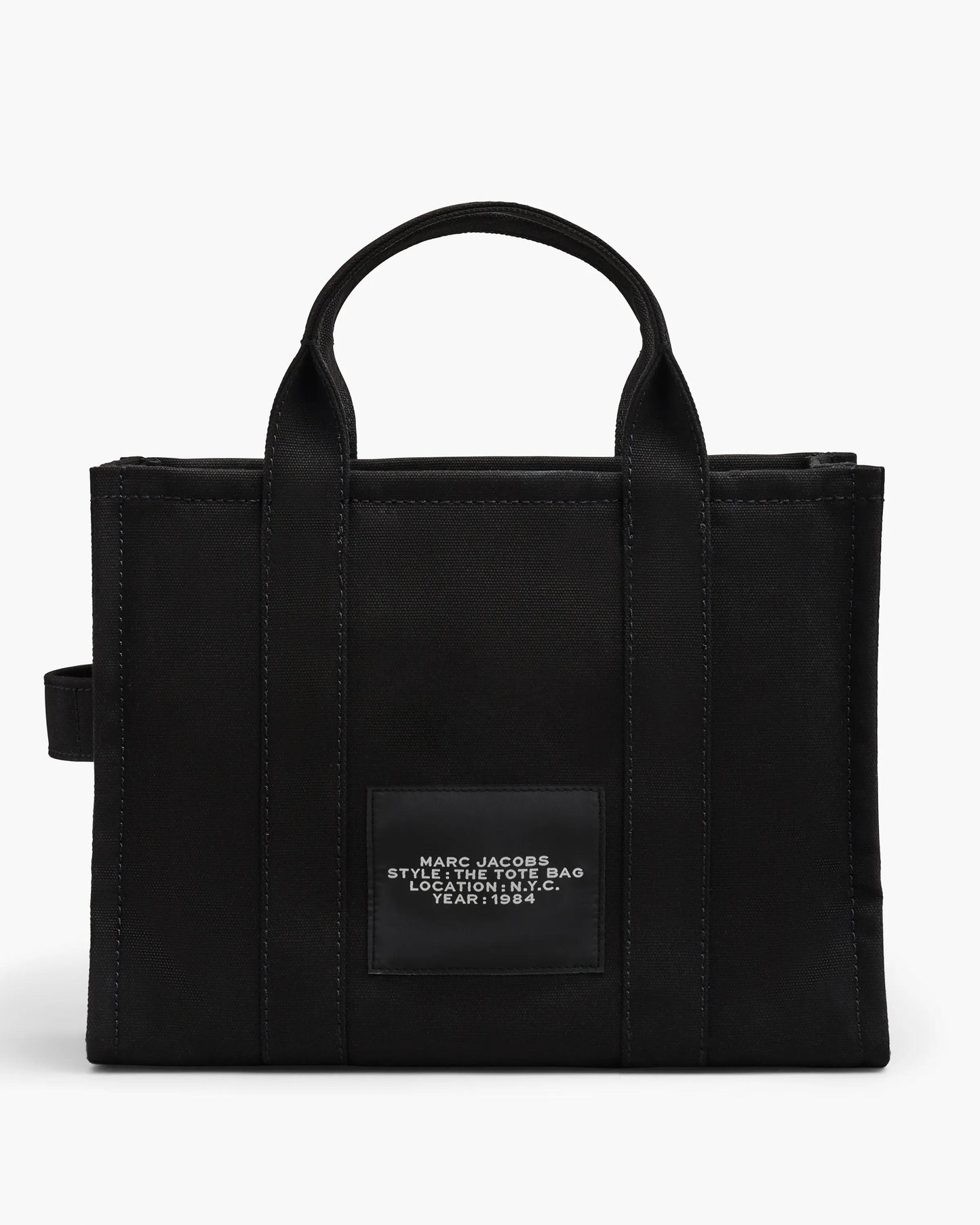 Bolsa Marc Jacobs The Canvas Medium Tote Bag, Lona de Algodão, cor Preto, detalhe do material | Original Exports