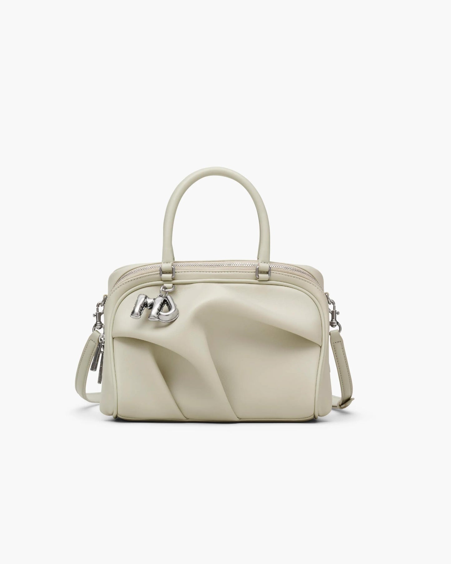 Bolsa Marc Jacobs The Small Wave, Couro de Carneiro, cor Marfim, vista frontal | Original Exports