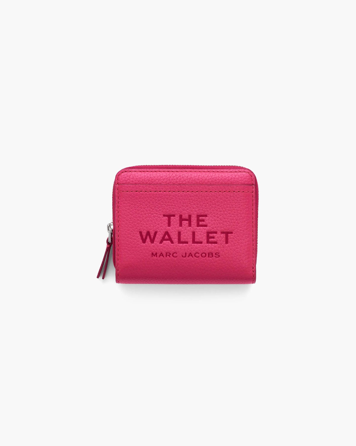 Carteira Marc Jacobs The Leather Mini Compact Wallet, Couro Legítimo, cor Rosa Framboesa, vista frontal | Original Exports