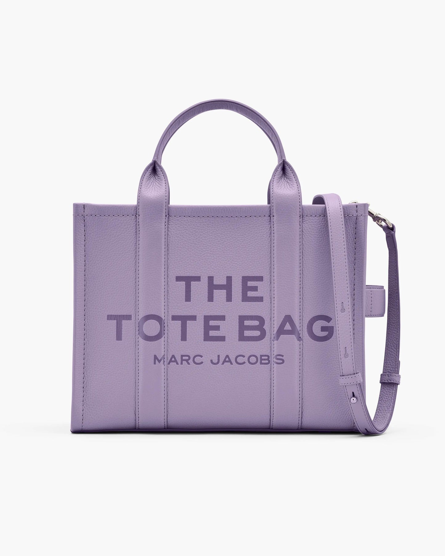 Bolsa Marc Jacobs The Leather Medium Tote Bag, Couro Legítimo, cor Lilás, vista frontal | Original Exports