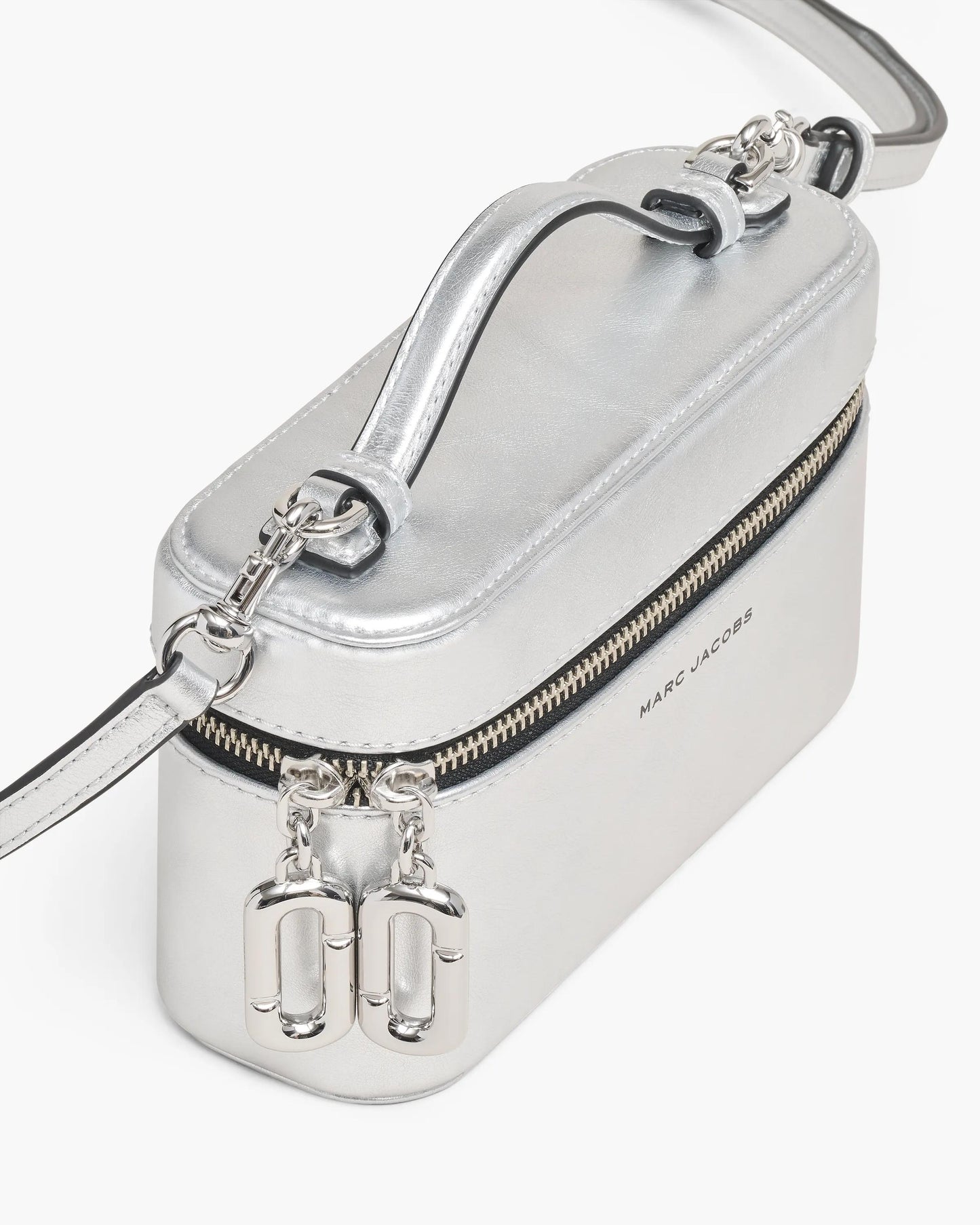 Bolsa Marc Jacobs Scene Vanity Bag In Metallic, Couro Metálico, cor Prata, vista interna | Original Exports