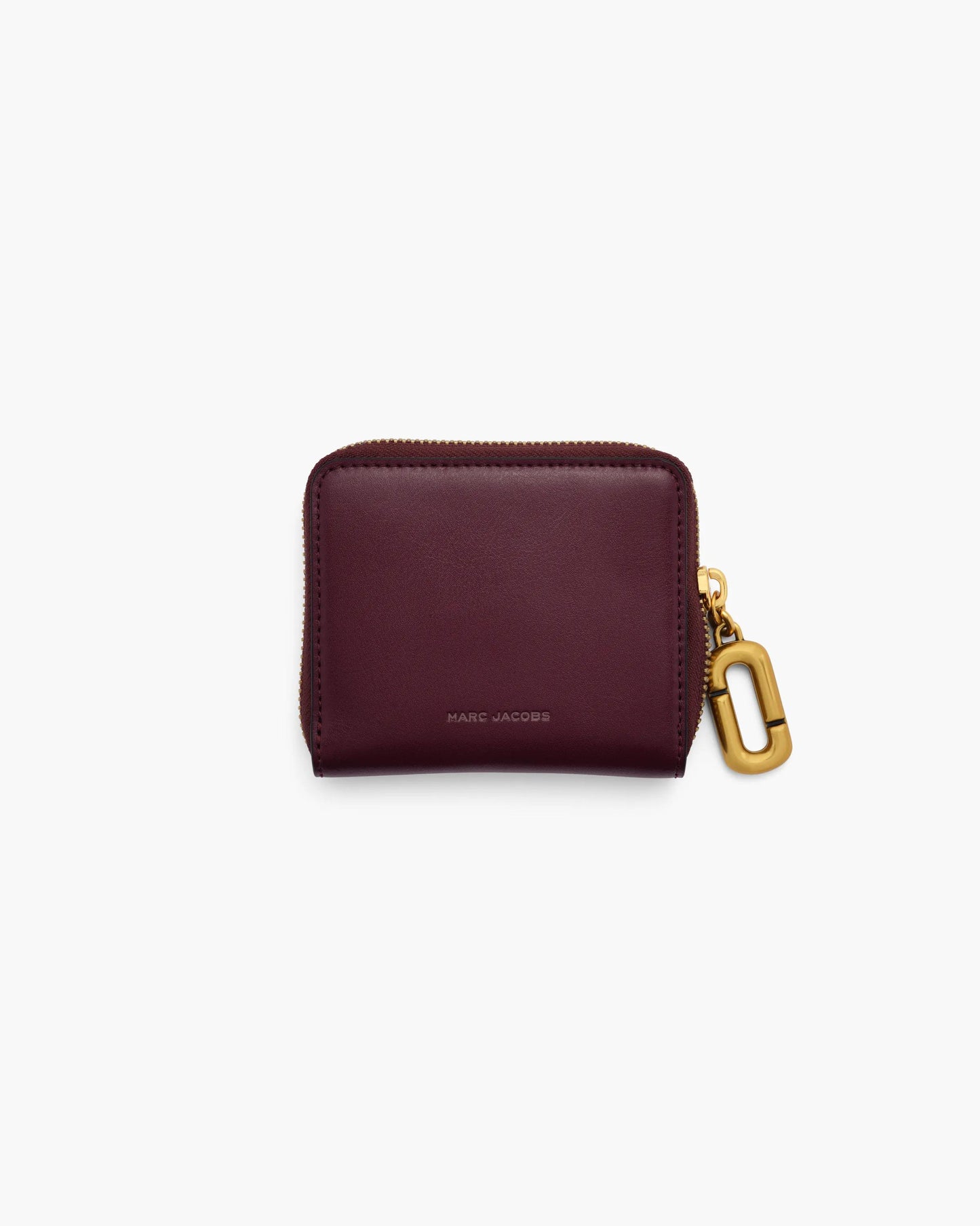Carteira Marc Jacobs Scene Slim Compact Wallet, Couro Legítimo Liso, cor Vinho Tinto Escuro, detalhe do material | Original Exports