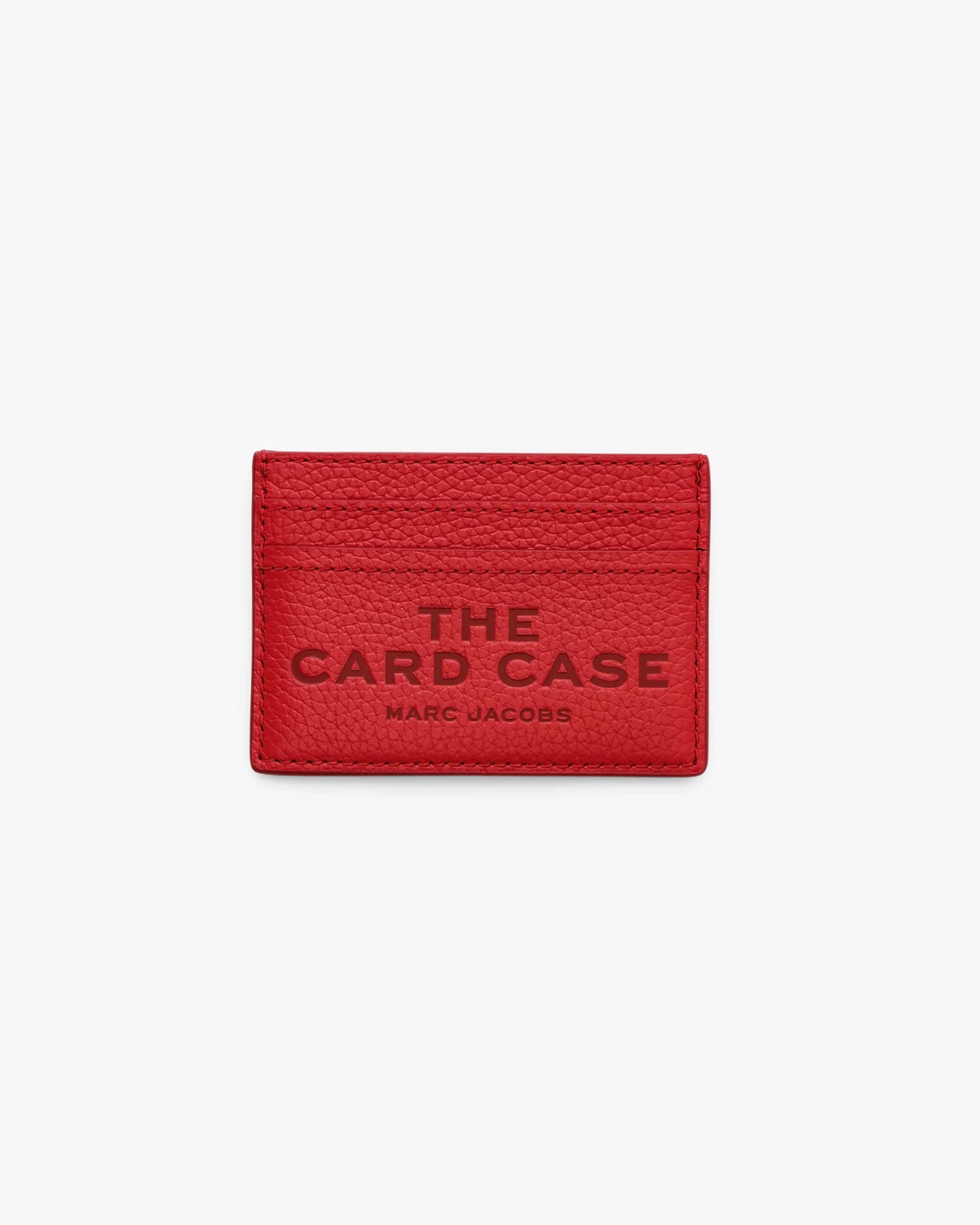 Carteira Marc Jacobs The Leather Card Case, Couro Legítimo Full-Grain, cor Vermelho Intenso, vista frontal | Original Exports