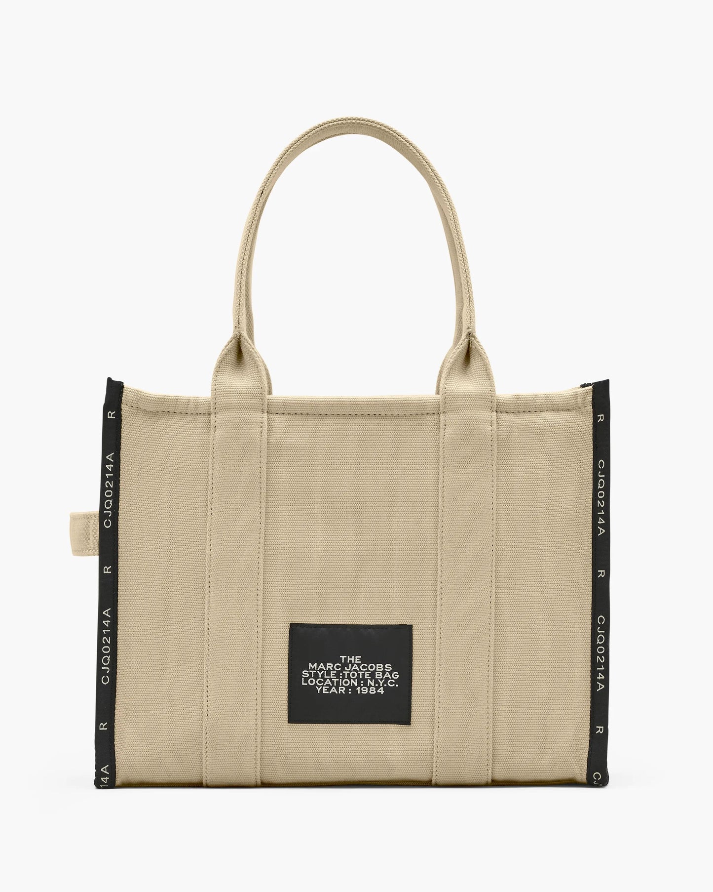 Bolsa Marc Jacobs The Jacquard Large Tote Bag, Jacquard Tecido de Luxo, cor Areia Quente, detalhe do material | Original Exports