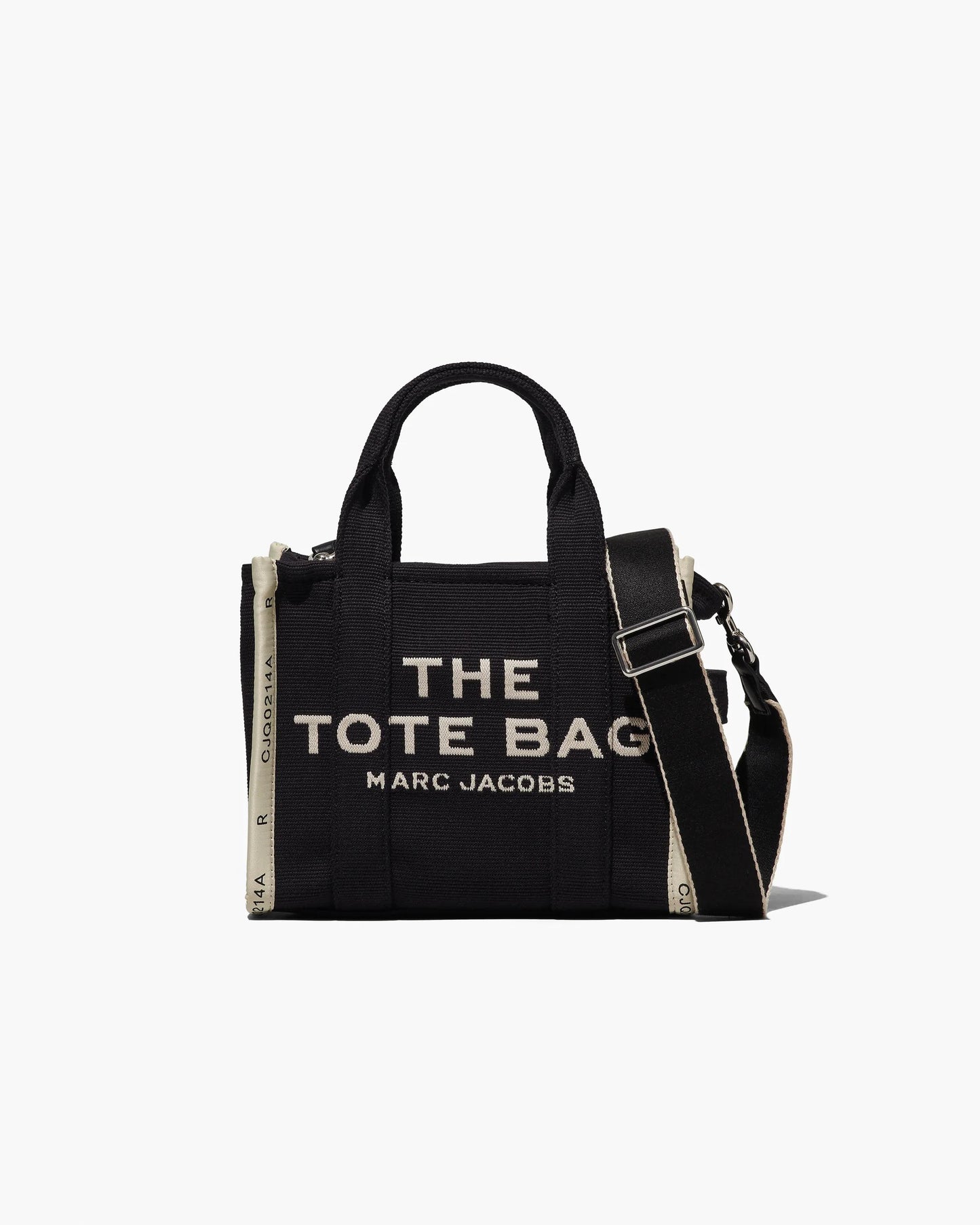 Bolsa Marc Jacobs The Jacquard Small Tote Bag, Jacquard Tecido de Luxo, cor Preto, vista frontal | Original Exports