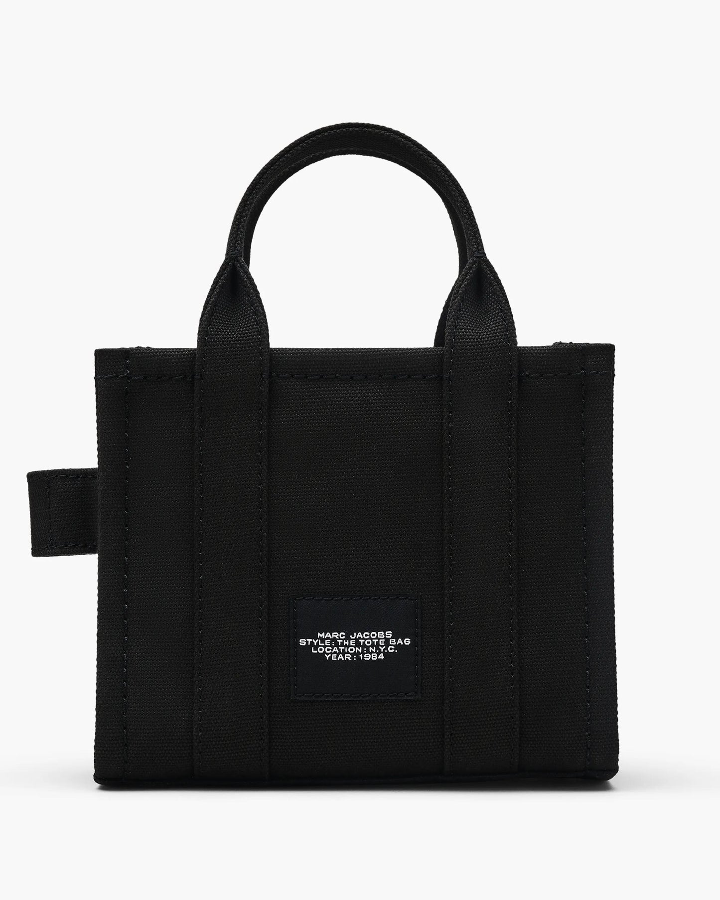 Bolsa Marc Jacobs The Canvas Crossbody Tote Bag, Lona de Algodão resistente, cor Preto, detalhe do material | Original Exports