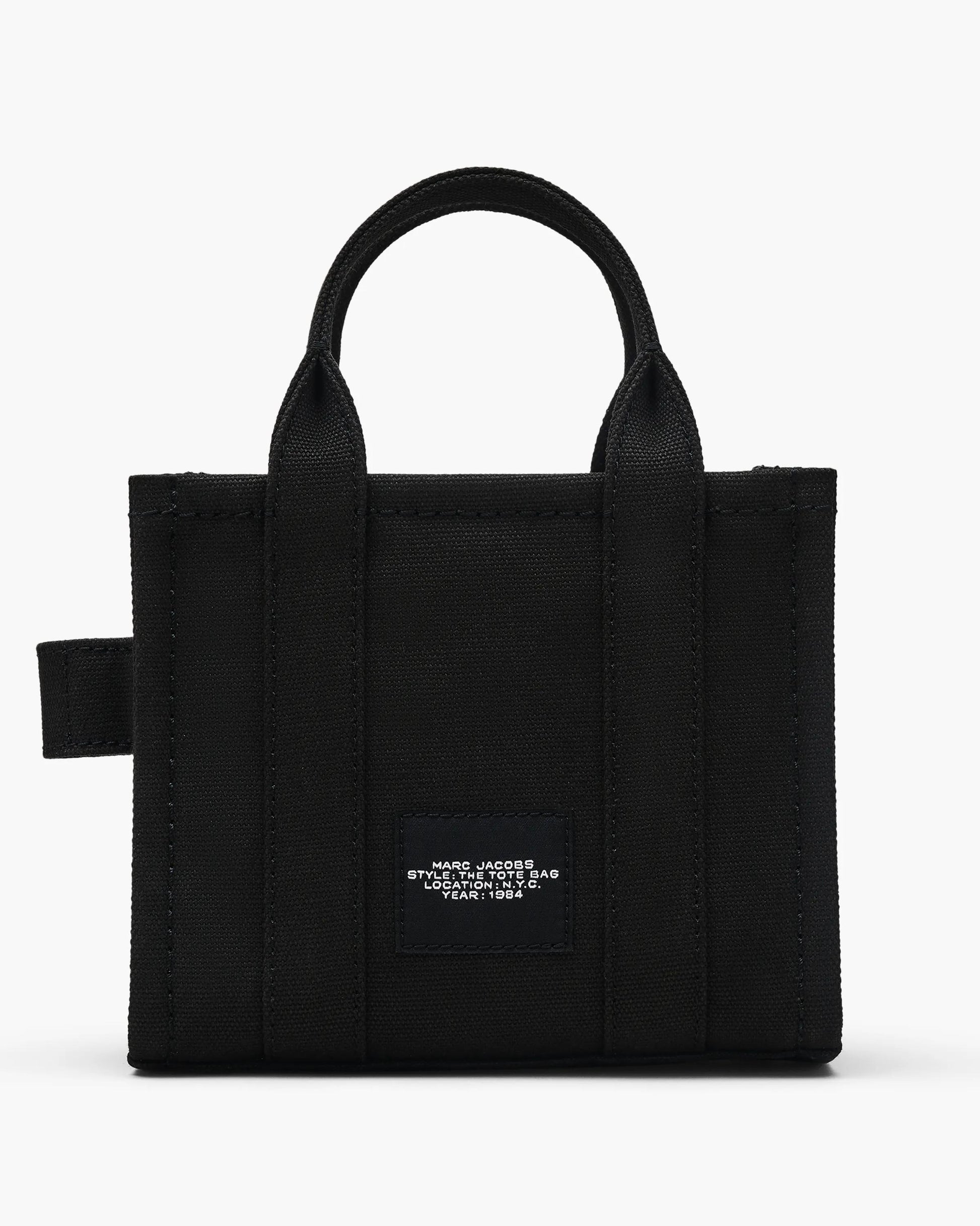 Bolsa Marc Jacobs The Canvas Crossbody Tote Bag, Lona de Algodão resistente, cor Preto, detalhe do material | Original Exports